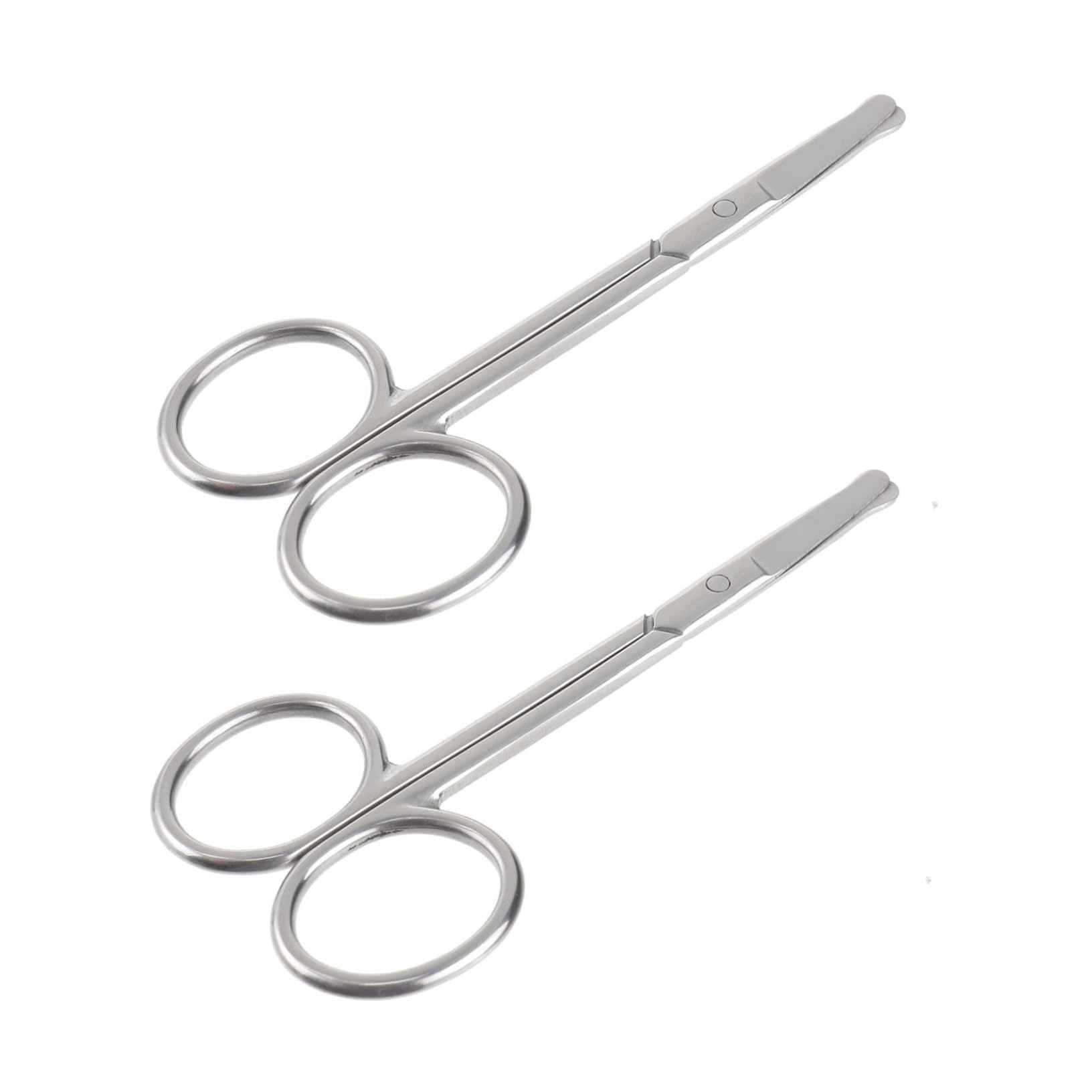 2Pcs Eyebrow & Nose Hair Trimmer Scissors Set - Stainless Steel Facial Grooming Tools for Eyebrow Shaping, Mustache & Vibrissa Trimming - Perfect for Home & Travel Beauty Care