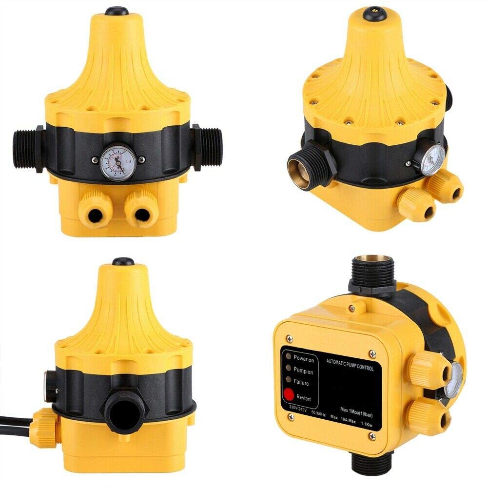 Automatic Water Pump Pressure Switch with Gauge - Electric Controller for Home Water System | Perfect for Well Pumps, Irrigation & Household Water Pressure Regulation