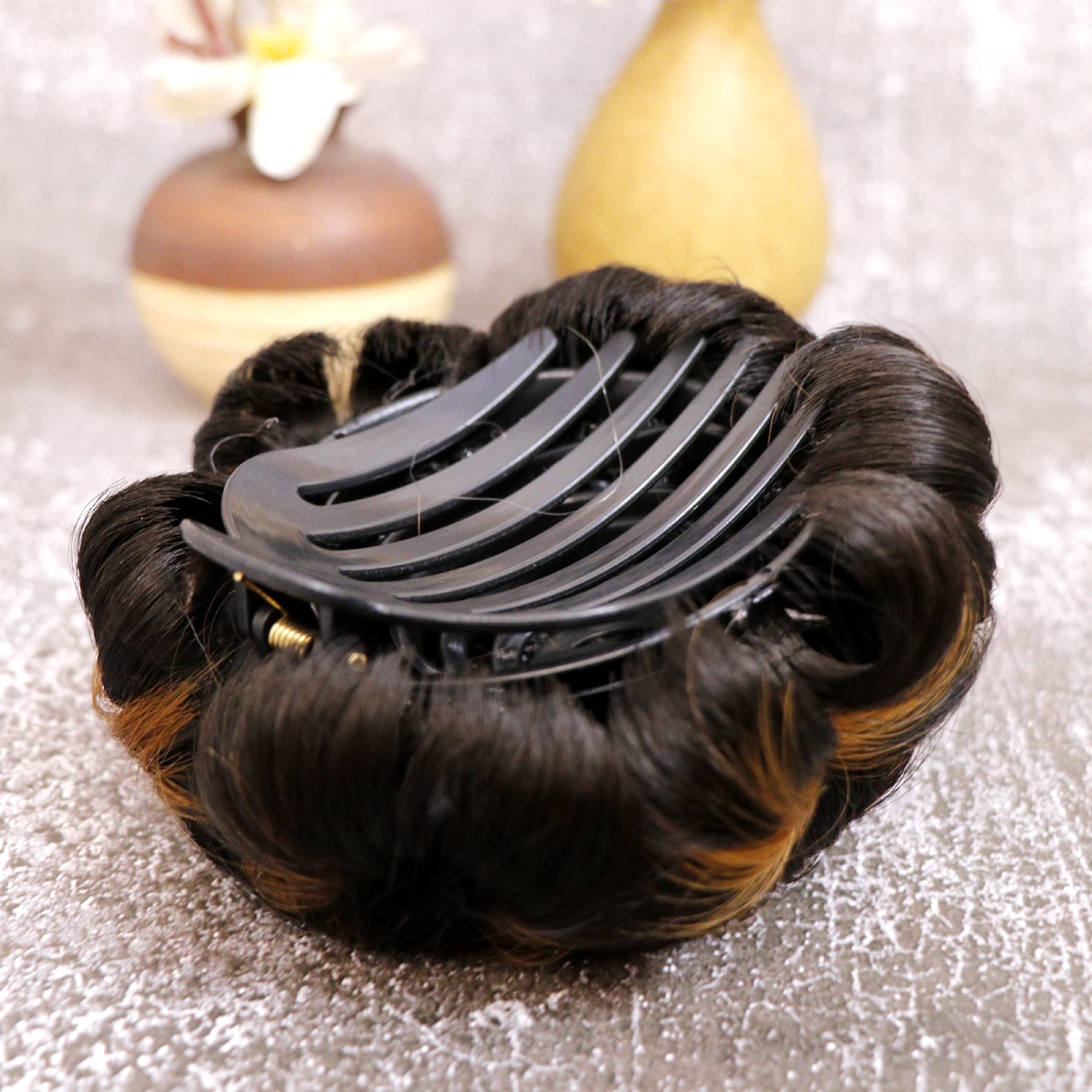 Shipaara Full Synthetic Hair Juda for Women - Dark Golden Highlight Hair Extension for Bun Decoration | Perfect for Weddings, Parties & Special Events