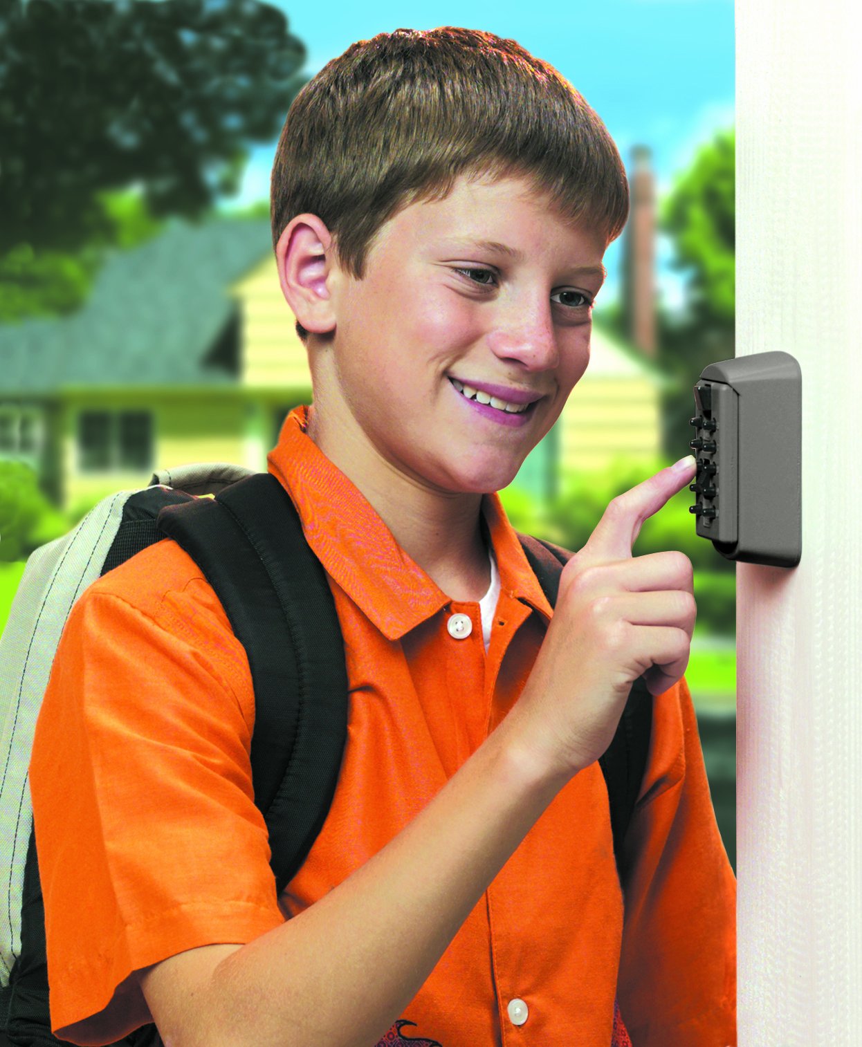 Kidde AccessPoint 001170 KeySafe Slim Push Button Combination Lock Box - 2 Keys, Titanium Gray - Secure Key Storage for Home, Office & Vacation Rentals