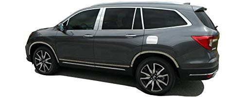 BRIGHTT-QA421046 Stainless Steel Front Bumper Accent Trim for 2019-2020 Honda Pilot - Durable Protection & Stylish Upgrade for Off-Road & City Driving