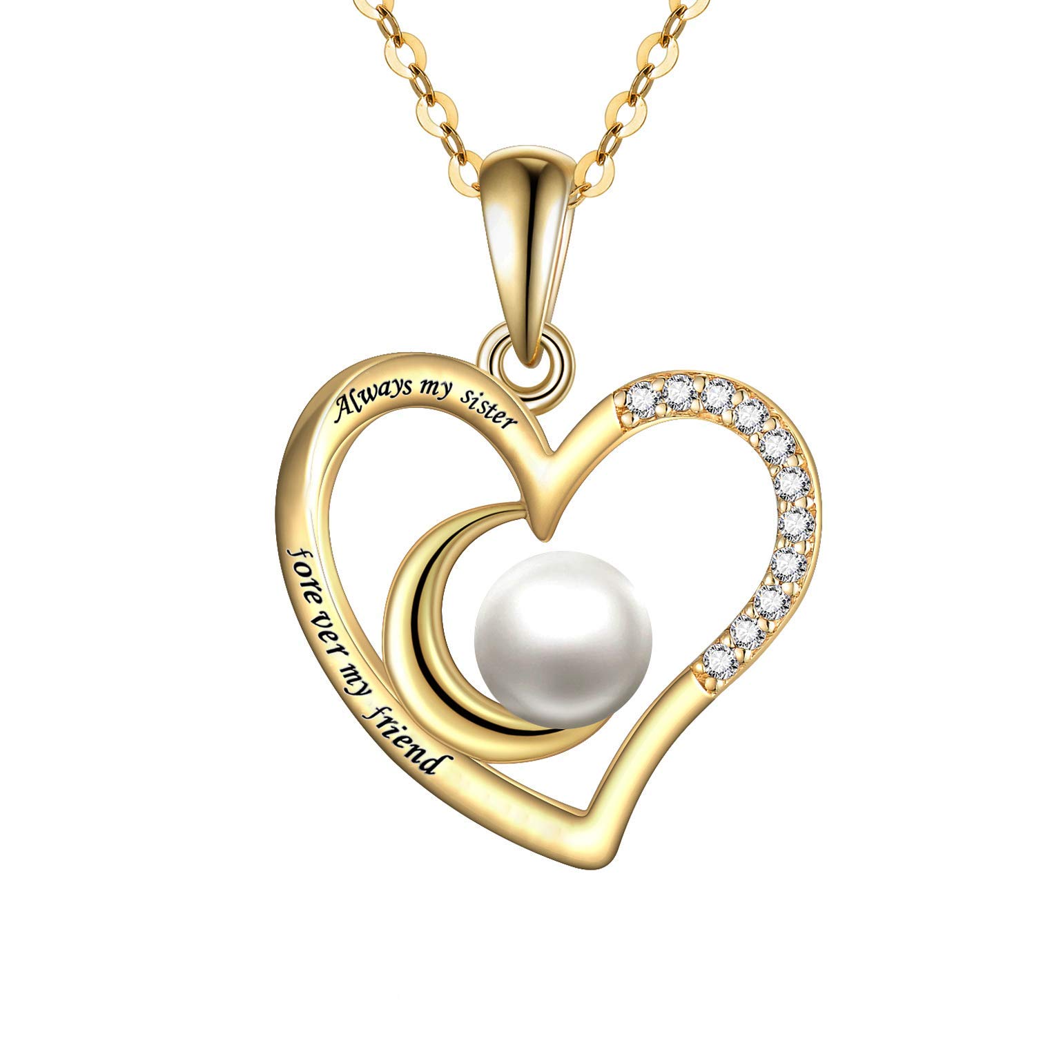 14K Gold Heart Necklace for Women - 