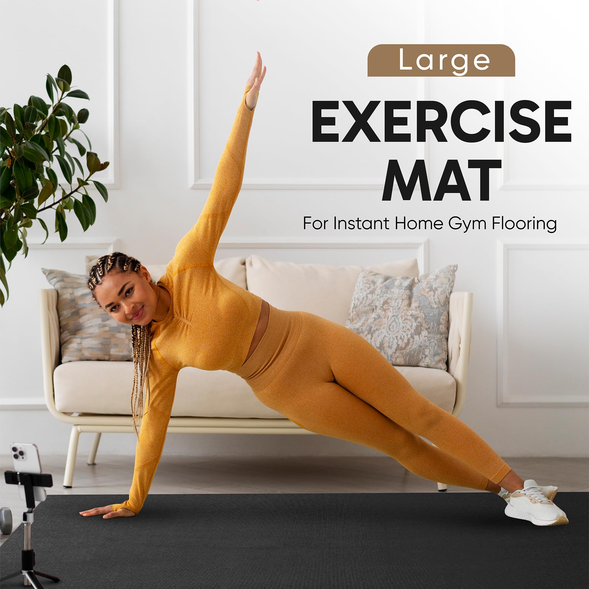 Gorilla Mats Premium Large Exercise Mat – 8' x 4' x 1/4