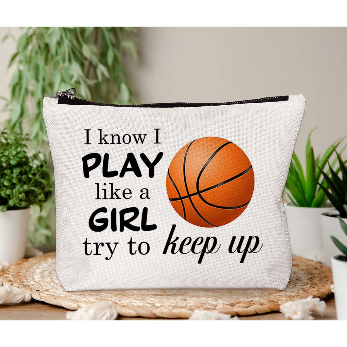 BiuNiuring Basketball Player Gifts for Men & Women - Premium Basketball Themed Makeup Bag for Sports Lovers - Perfect for Game Day, Travel & Gym Essentials Storage