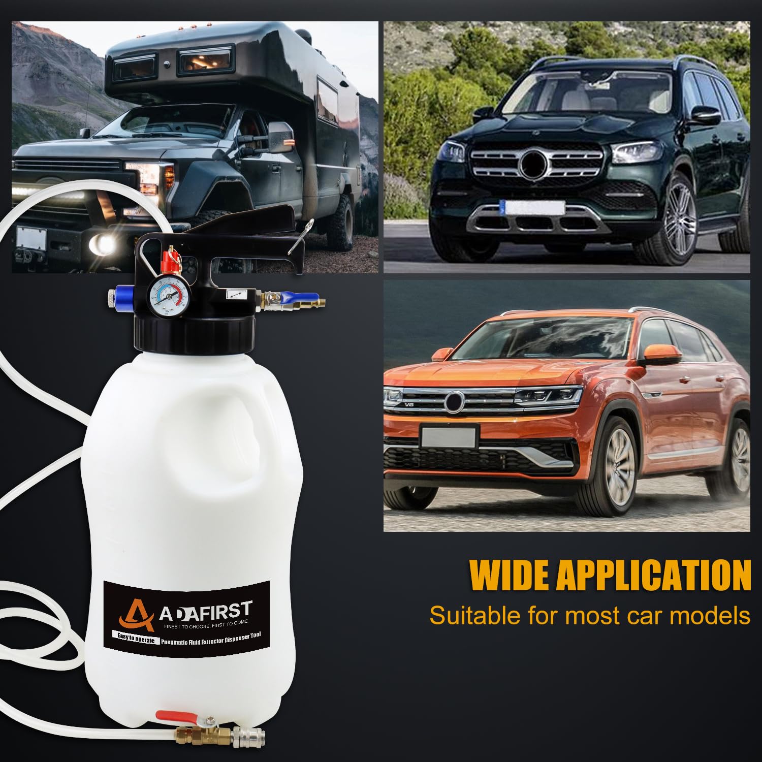 10L Pneumatic Transmission Fluid Transfer Pump Kit - ATF, Gear Oil & Differential Oil Extractor & Dispenser Tool with Adapters - Perfect for Garage, Auto Shop & DIY Car Maintenance