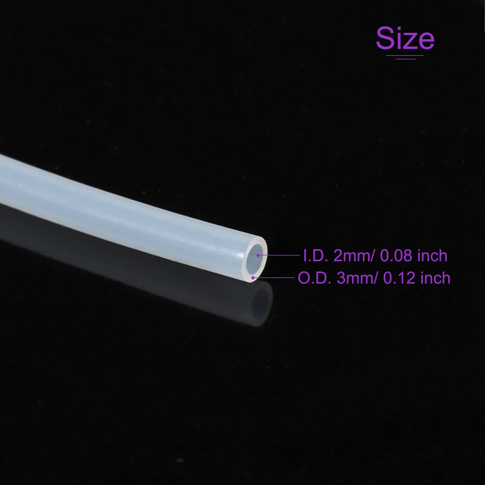 DMiotech 1M PTFE Tube Hose - 2mm x 3mm White Tubing for 3D Printer Filament | High-Temperature Resistant, Flexible & Durable | Perfect for Extruder Feeding, Filament Guide & DIY 3D Printing Projects