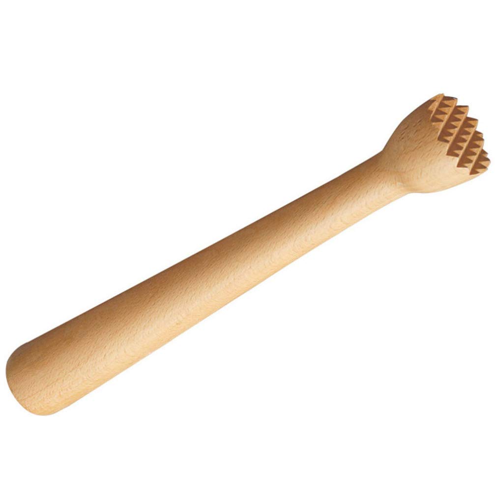 Professional Beech Wood Cocktail Muddler - Multi-Purpose Mixing Rod for Mojito, Ice Hammer, Fruit Crusher & Milk Tea Stirring - Perfect for Bartending, Home Bars, Cocktail Making & Kitchen Use