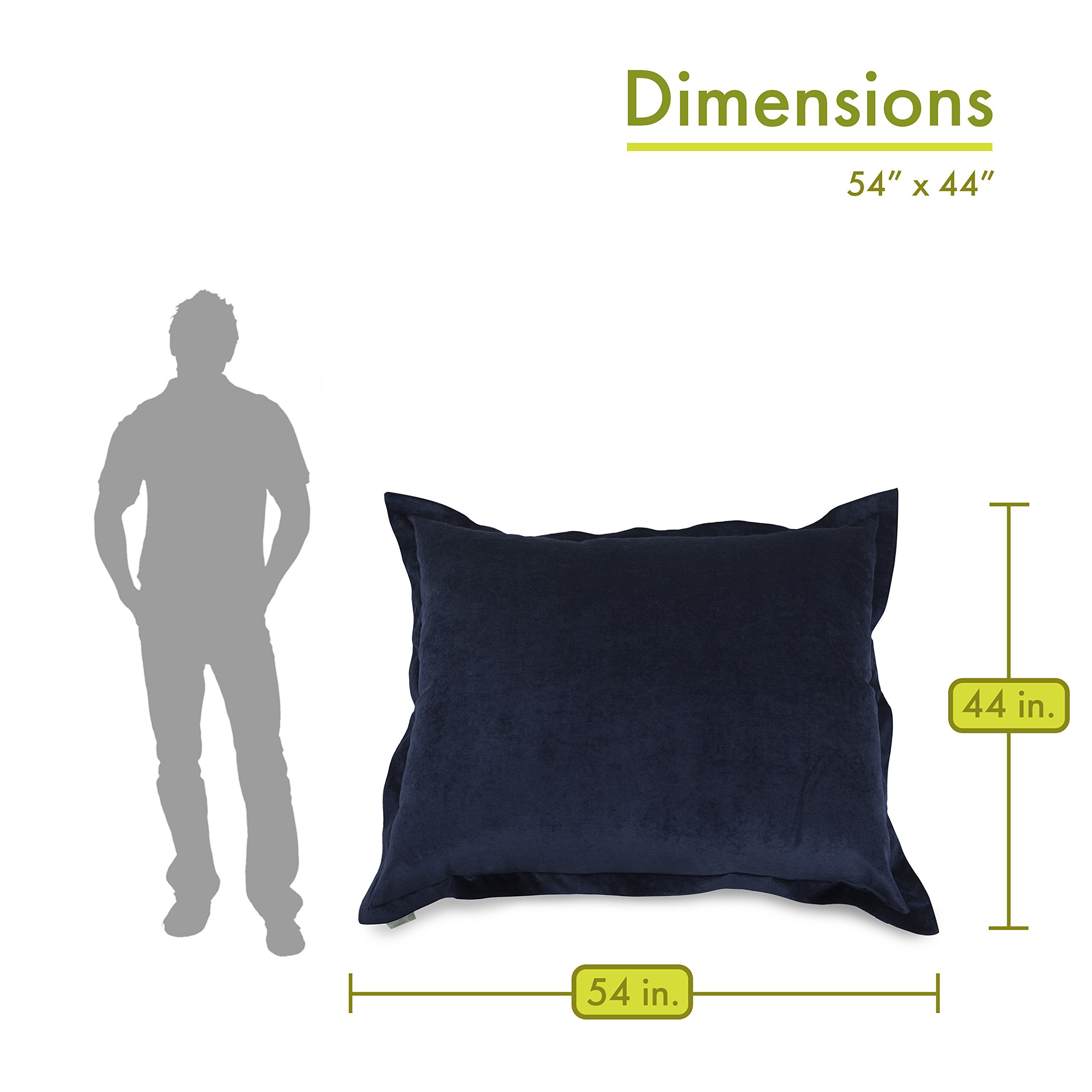 Majestic Home Goods Villa Floor Pillow - Navy Blue Large Floor Cushion for Living Room, Bedroom & Outdoor Use - Comfortable Floor Seating for Yoga, Meditation & Lounging