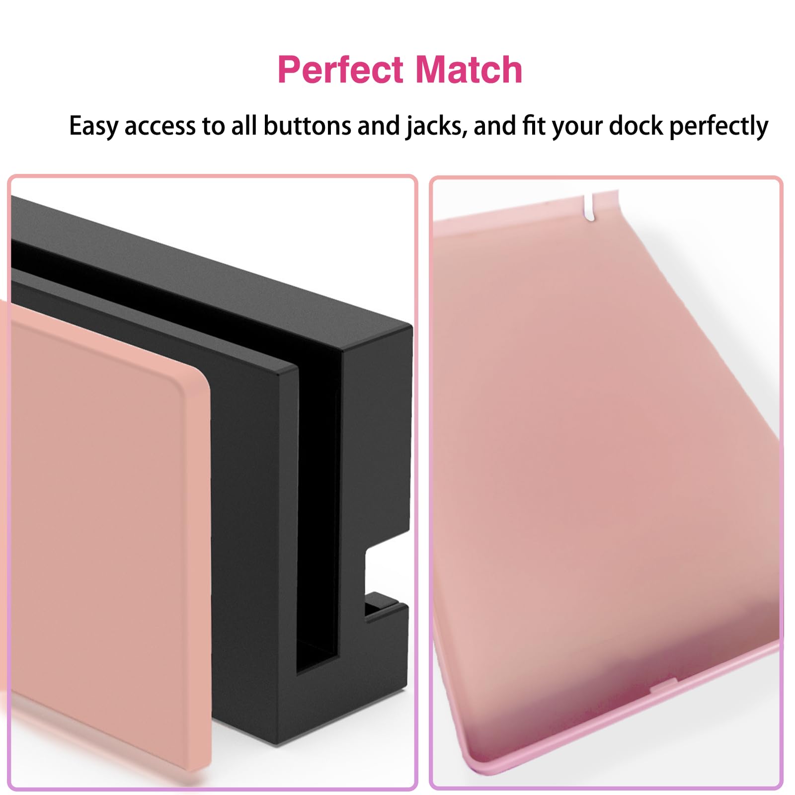 Custom Faceplate Cover for Nintendo Switch Charging Dock - Hard PC Slim Shell Anti-Scratch Protection [No Screwdriver Installation] - Pink Replacement Panel for NS Docking Station - Perfect for Gaming Setups & Travel Protection