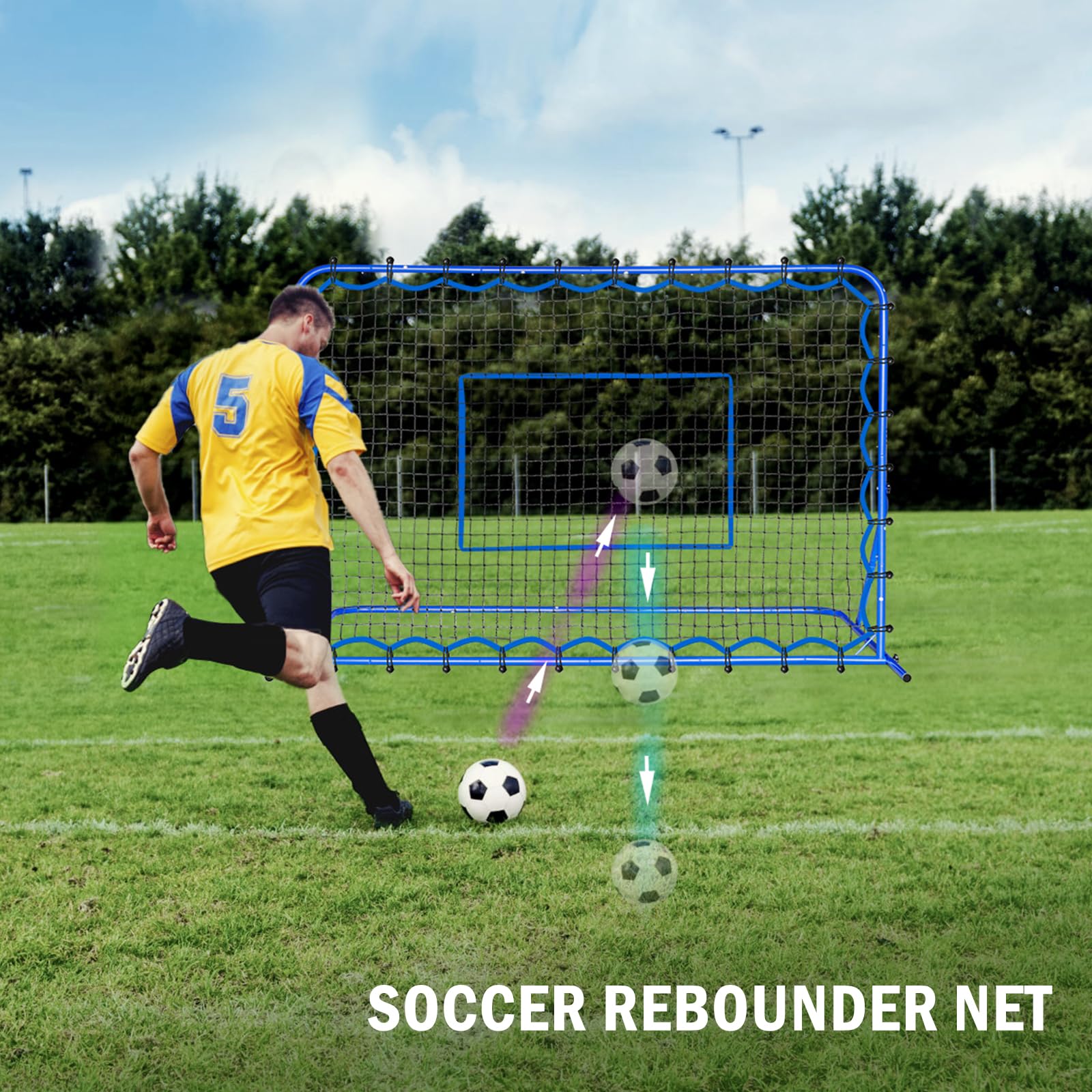 Dual-Mode Soccer Goal & Rebounder Net - Premium Durable Training Equipment for Shooting, Control & Passing Practice - Adjustable Angle for All Skill Levels - Perfect Soccer Gift for Kids, Teens & Adults - Ideal for Backyard, Park & Team Training Sessions