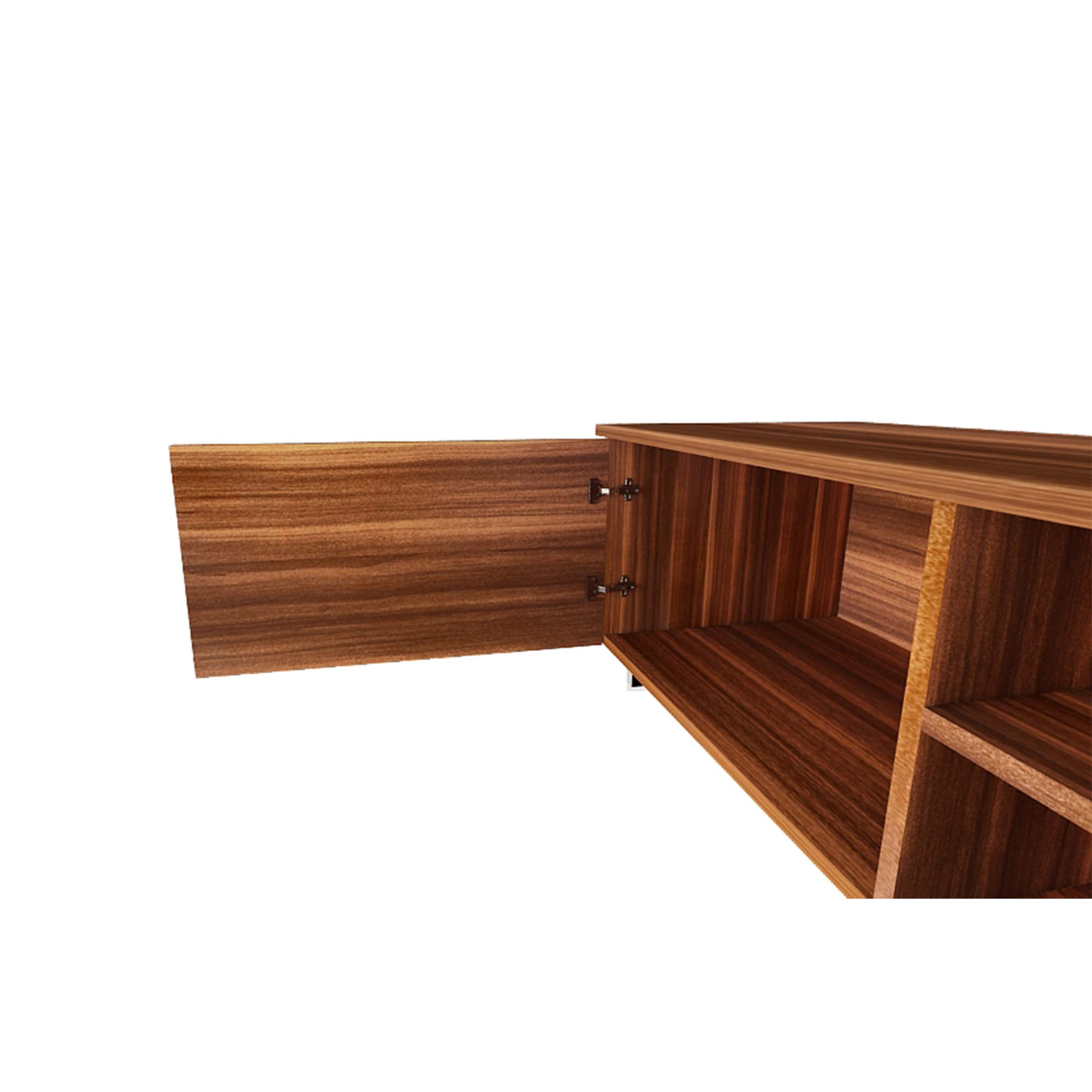 HABITRIO Modern TV Stand for 70 Inch TVs with 2 Drawers - Walnut Entertainment Center for Living Room, Bedroom & Lounge - Easy Assembly TV Cabinet & Living Room Furniture Set