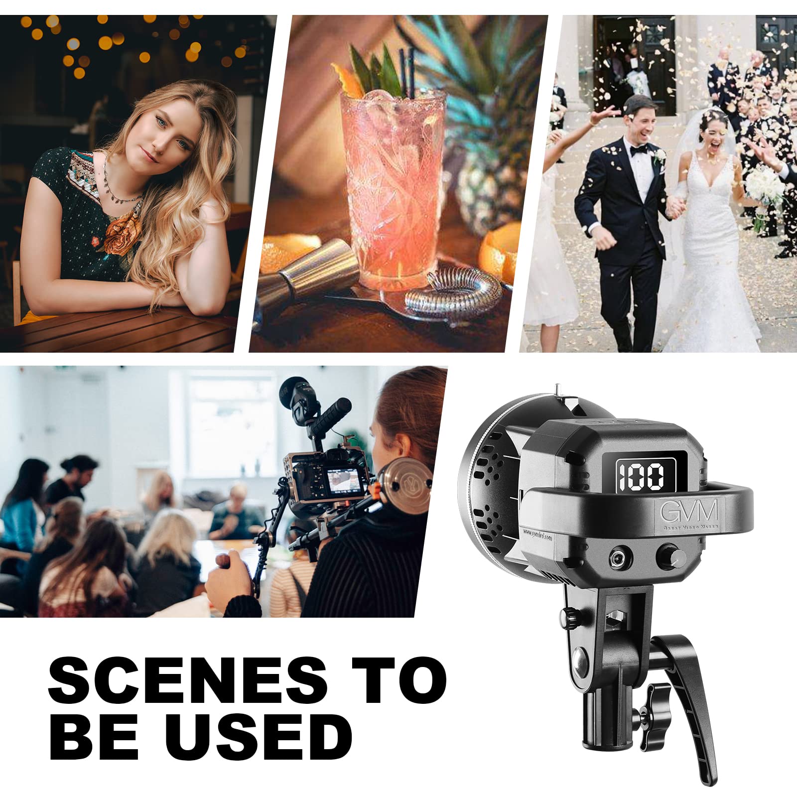 GVM 80W LED Video Light with Bowens Mount - 5600K CRI97+ Dimmable Studio Lighting Kit with Softbox & Stand | Professional Photography, YouTube Filming, Product Shooting, Live Streaming Lighting Solution