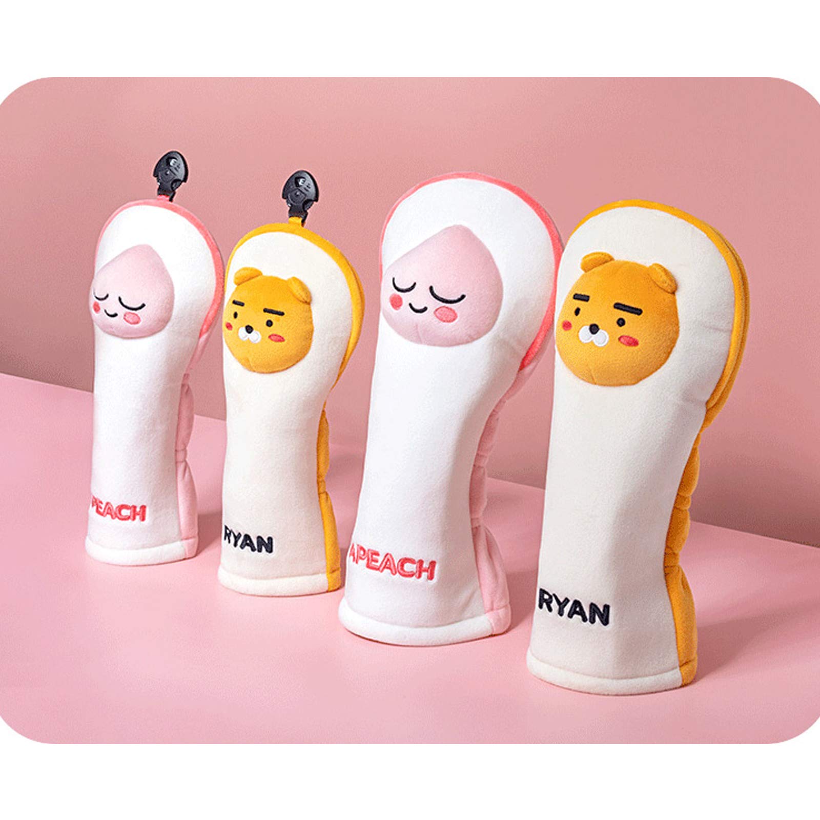KAKAO Friends Apeach Golf Driver Headcover - Soft & Durable Club Cover for Golf Enthusiasts | Perfect for Protecting Your Driver on the Course or at the Driving Range