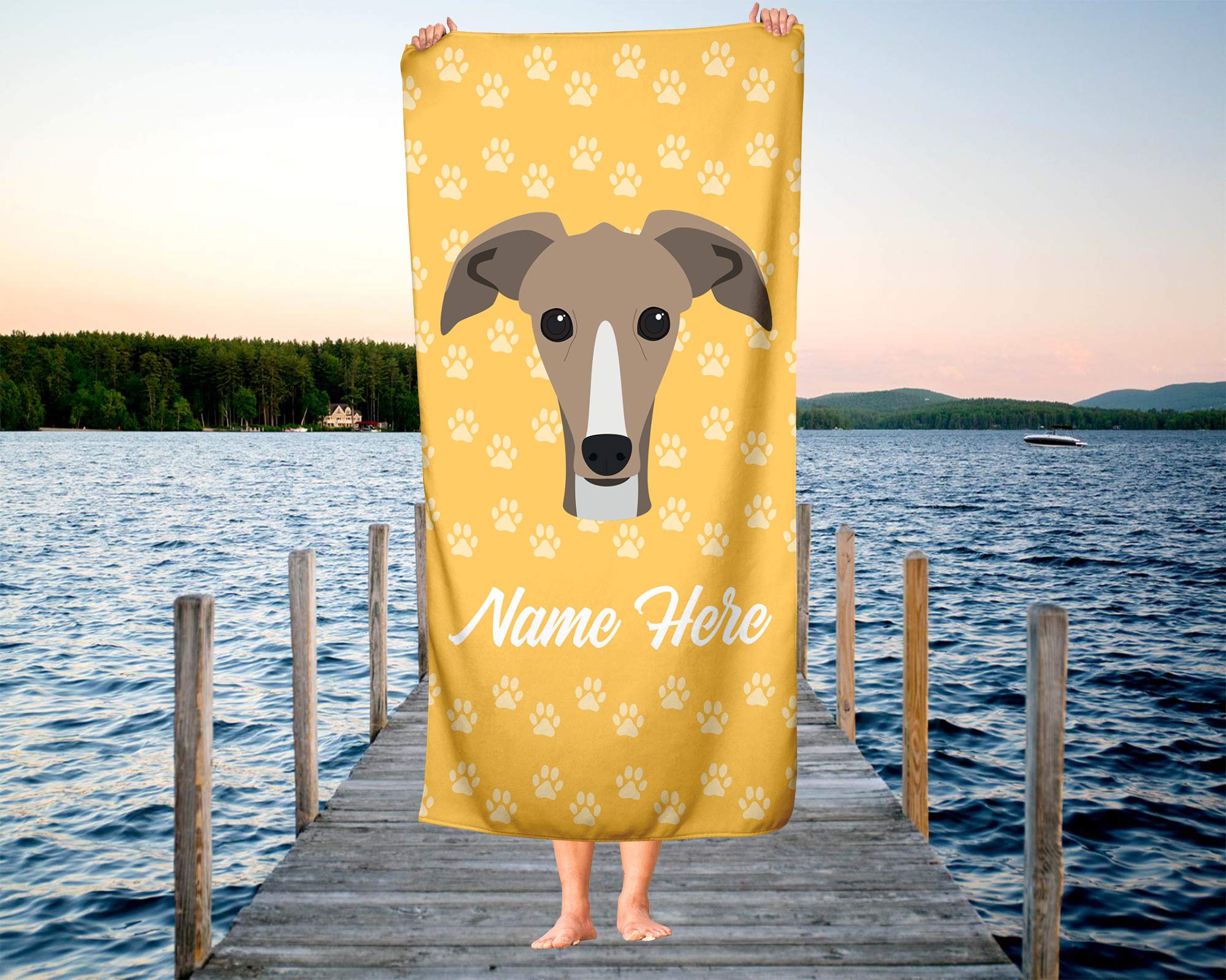 Personalized Italian Greyhound Beach & Bath Towels - Large & Medium Sizes - Custom Dog Lover Towels for Travel, Pool, Spa & Home Use - Perfect for Adults & Kids