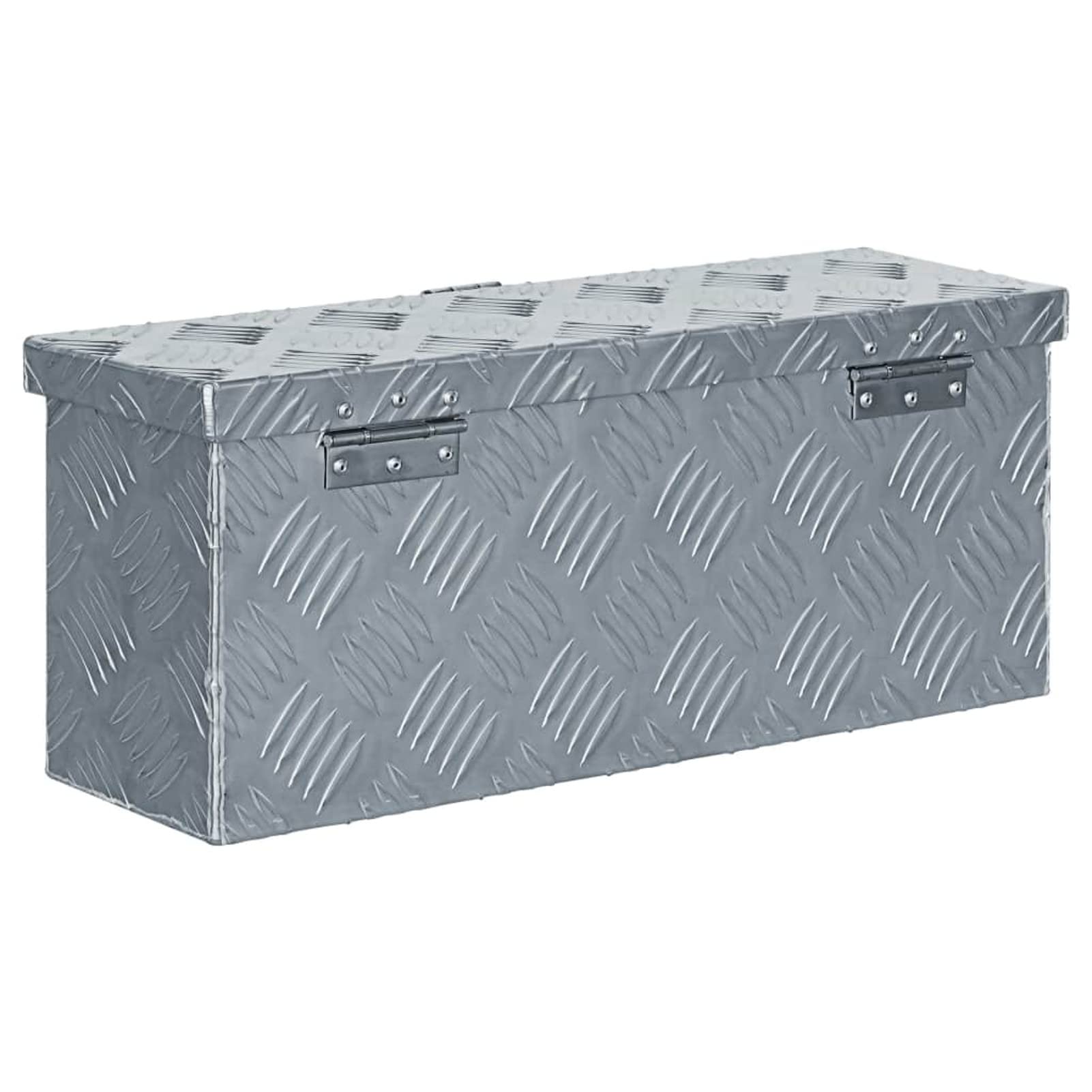 Shubiao Aluminum Diamond Plate Tool Box - 19.1x5.5x7.9 Inch Waterproof Truck Bed Storage Chest for Pickup Trucks | Durable Under Truck Storage Organizer for Tools, Equipment & Outdoor Gear (Silver)