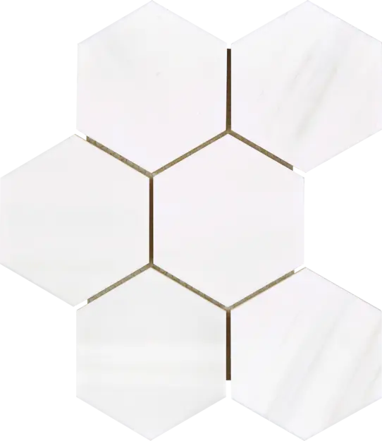 Bianco Dolomite 4-Inch Hexagonal Mosaic Tile - Natural Stone Backsplash for Kitchen & Bathroom Wall Decor