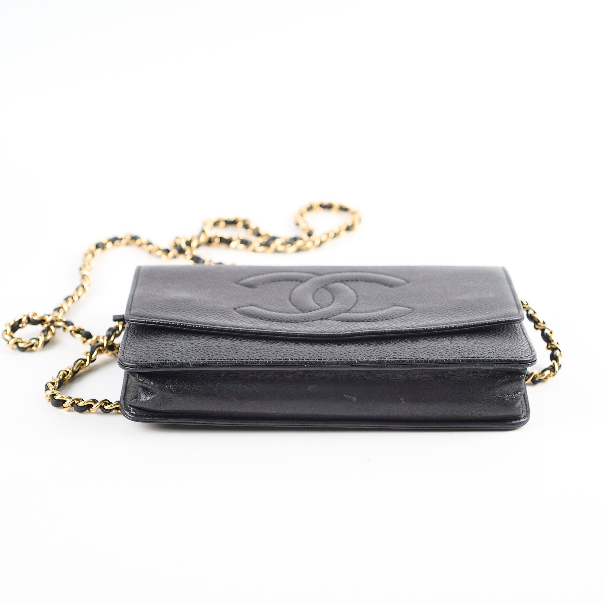 Chanel CC Logo Wallet On Chain WOC Black Crossbody Bag for Women | Luxury Designer Handbag for Evening Parties & Daily Use