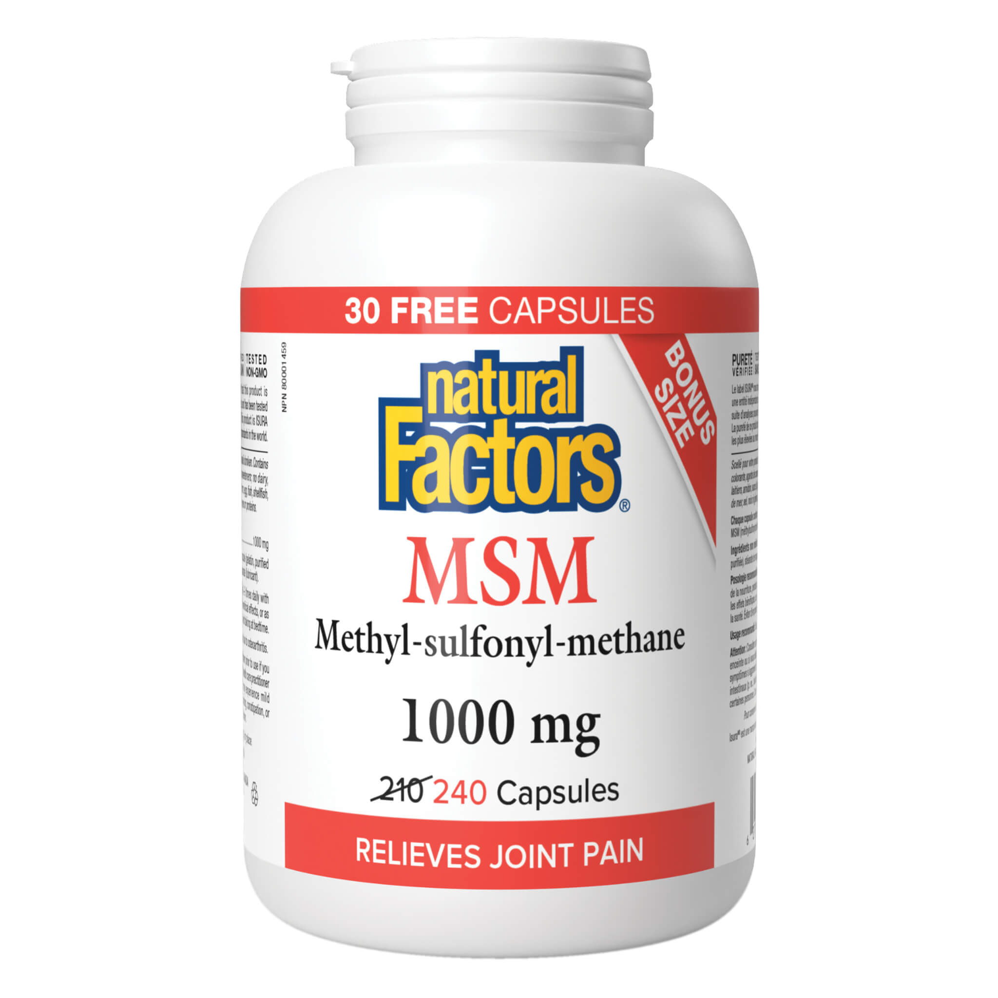 MSM Methyl Sulfonyl Methane 1000mg (Bonus Size) - Premium Joint & Muscle Support Supplement for Active Lifestyles & Recovery