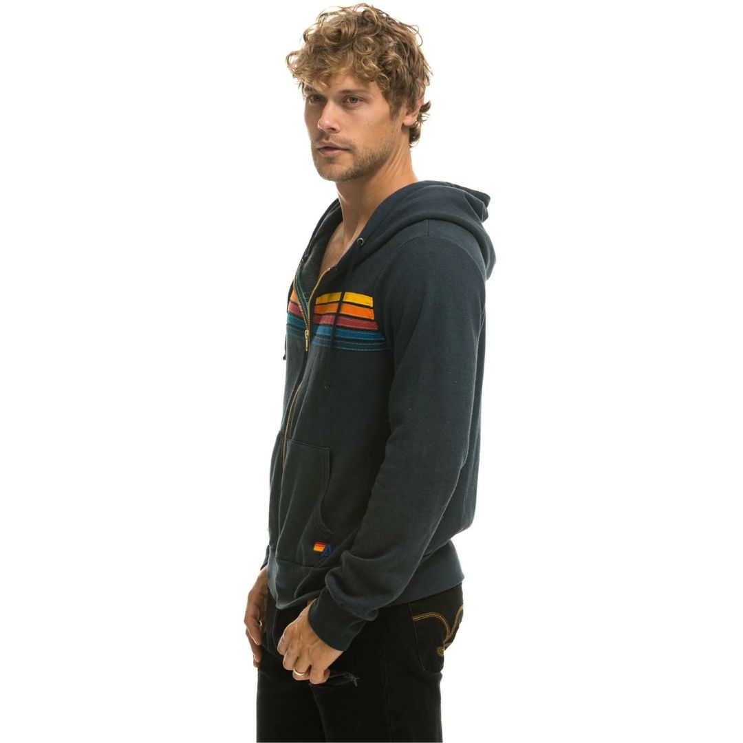 5 Stripe Zip Hoodie for Men & Women - Stylish Casual Pullover with Front Pockets - Perfect for Gym, Running, and Everyday Wear