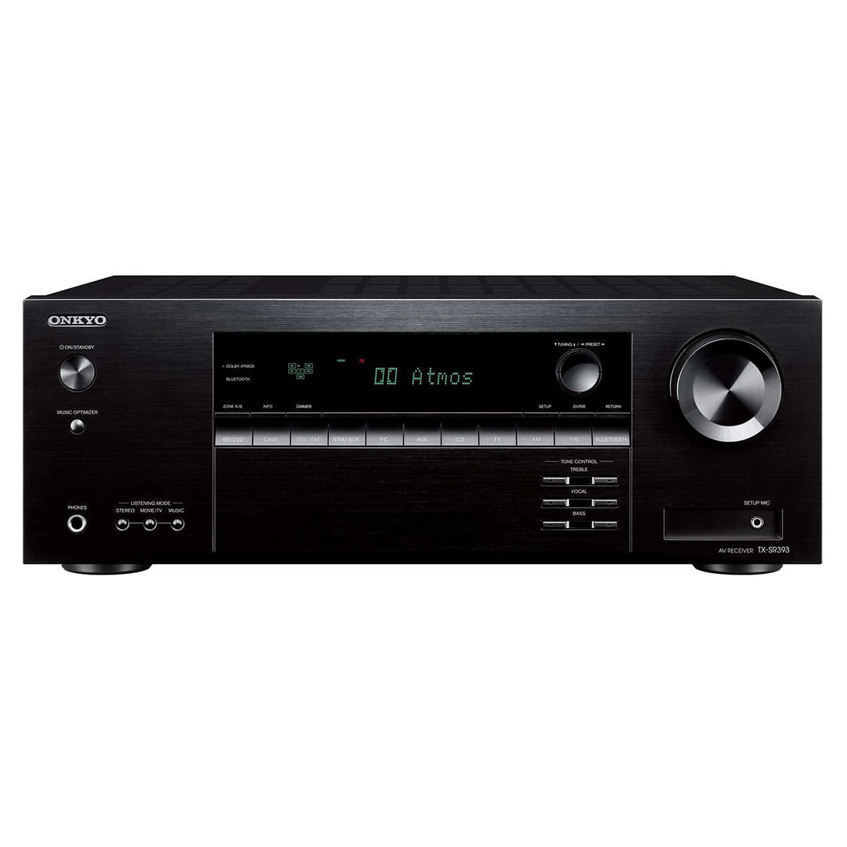 Onkyo TX-SR393 80W 5.2 Channel Dolby Atmos AV Receiver for Home Theater & Surround Sound System - Perfect for Movies, Gaming & Music Listening