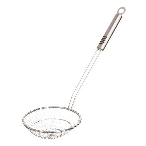 Helen's Asian Stainless Steel 7-Inch Spider Strainer - Fine Mesh Skimmer for Noodles, Dumplings & Deep Frying - Perfect for Asian Cooking, Ramen, Pho & Hot Pot