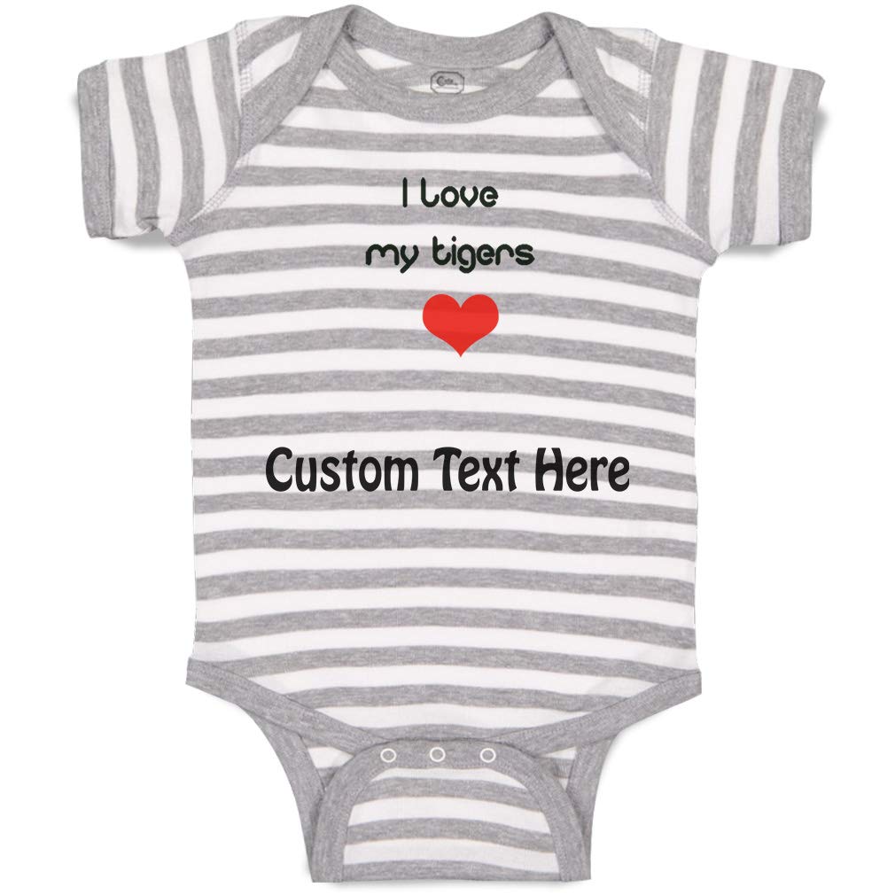 Custom Baby Bodysuit - Funny 'I Love My Tigers' Cotton Onesie for Boys & Girls | Soft Infant Romper for Playdates, Family Photos & Everyday Wear