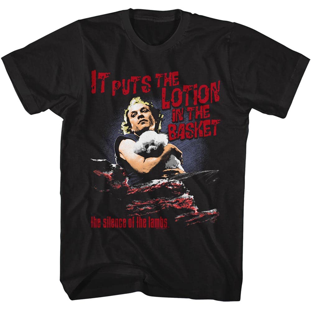 Silence of The Lambs Movie Quote T-Shirt - 'It Puts The Lotion in The Basket' Graphic Tee for Men & Women | Casual Wear, Halloween Costume, Movie Fan Gift