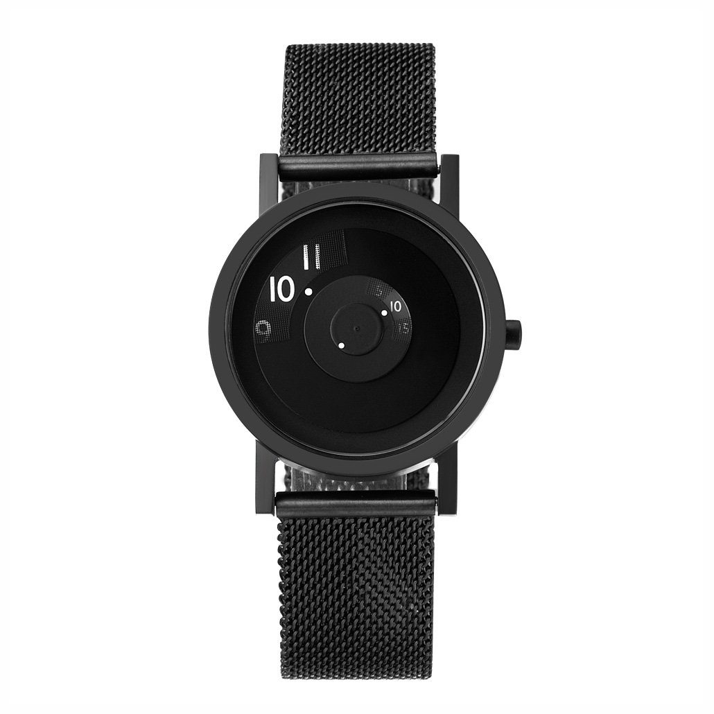 Project Watches 33mm Classic Reveal Watch - Black Stainless Steel Mesh Band for Women | Elegant Dress Watch for Office, Party & Everyday Wear