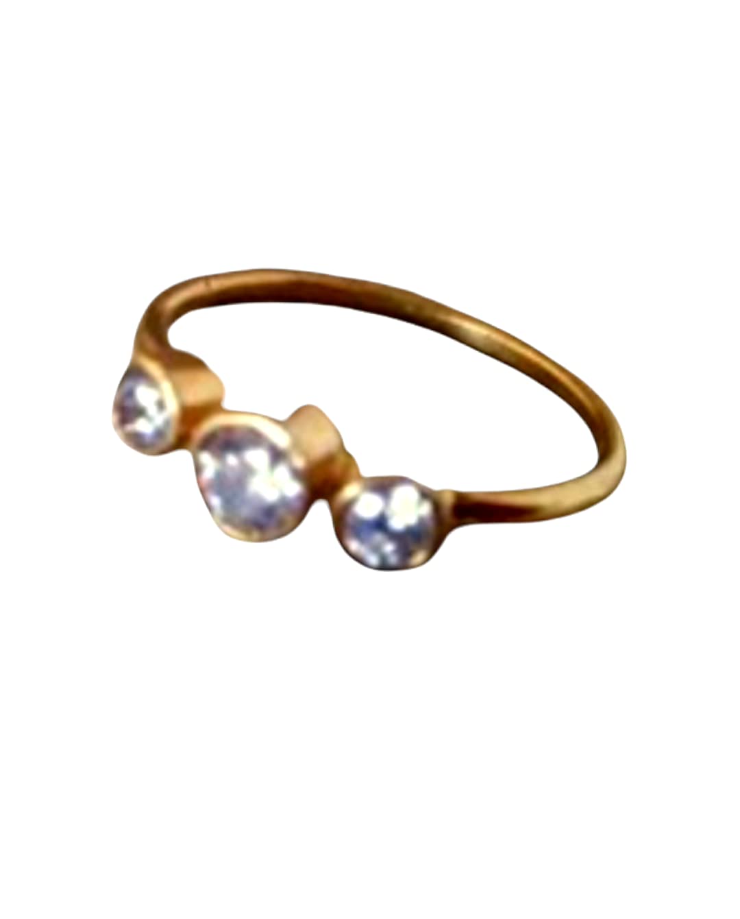 Exquisite Triple Bezel Set Wedding Ring with Clear Quartz & Diamond Accents | 14K Gold Engagement Band for Women | Perfect for Bridal, Anniversary & Special Occasions