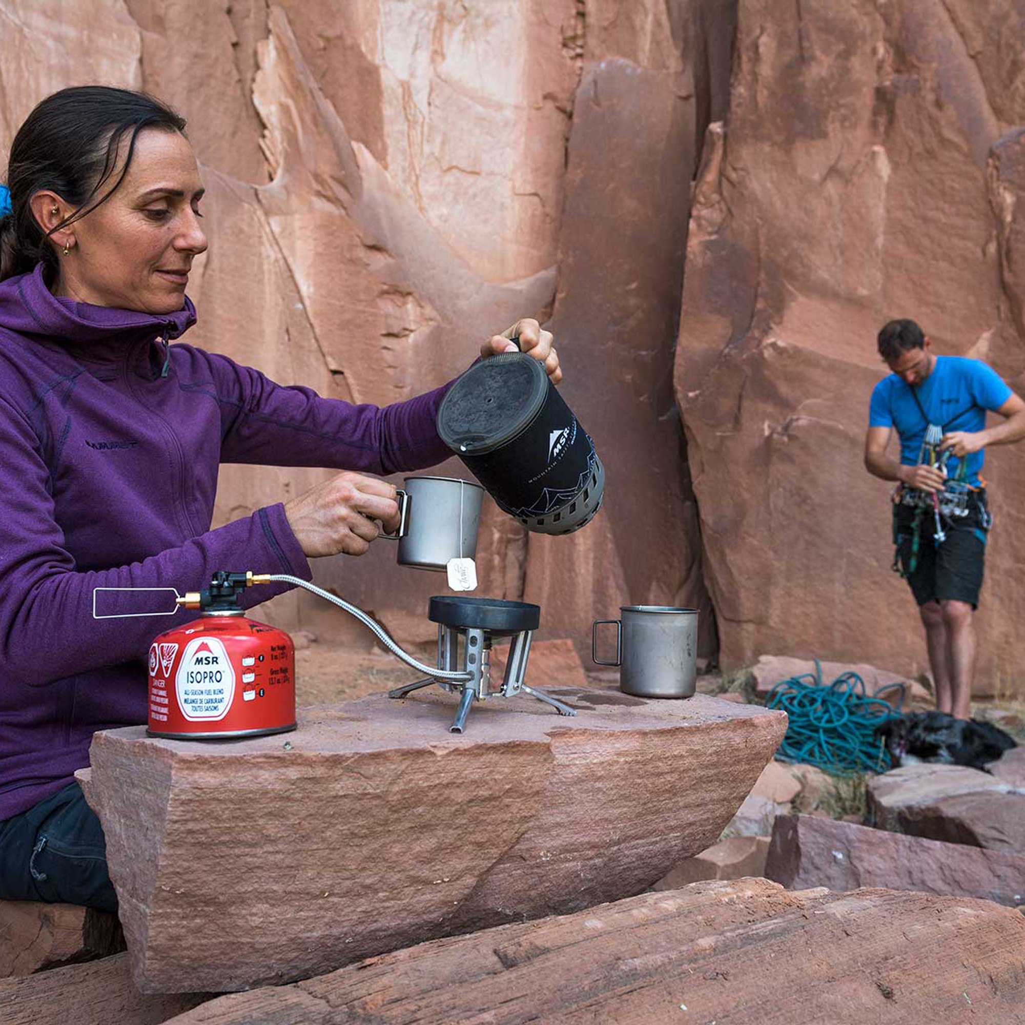 MSR WindBurner Duo Windproof Camping Stove System - Lightweight Backpacking Cookset for 2 People - Perfect for Hiking, Camping & Outdoor Adventures