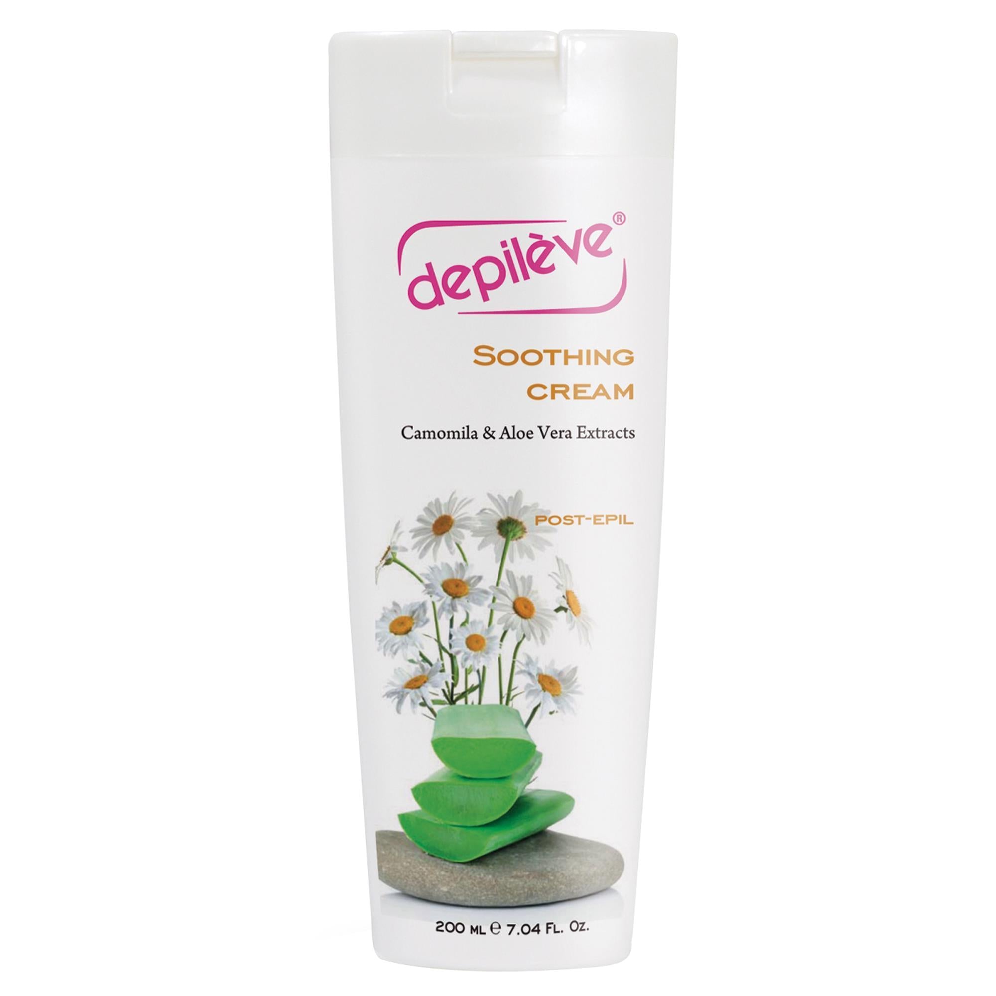 Depileve Soothing Cream for Sensitive Skin - 7oz Hydrating & Calming Moisturizer - Perfect for Post-Waxing, Shaving & Skin Irritation Relief