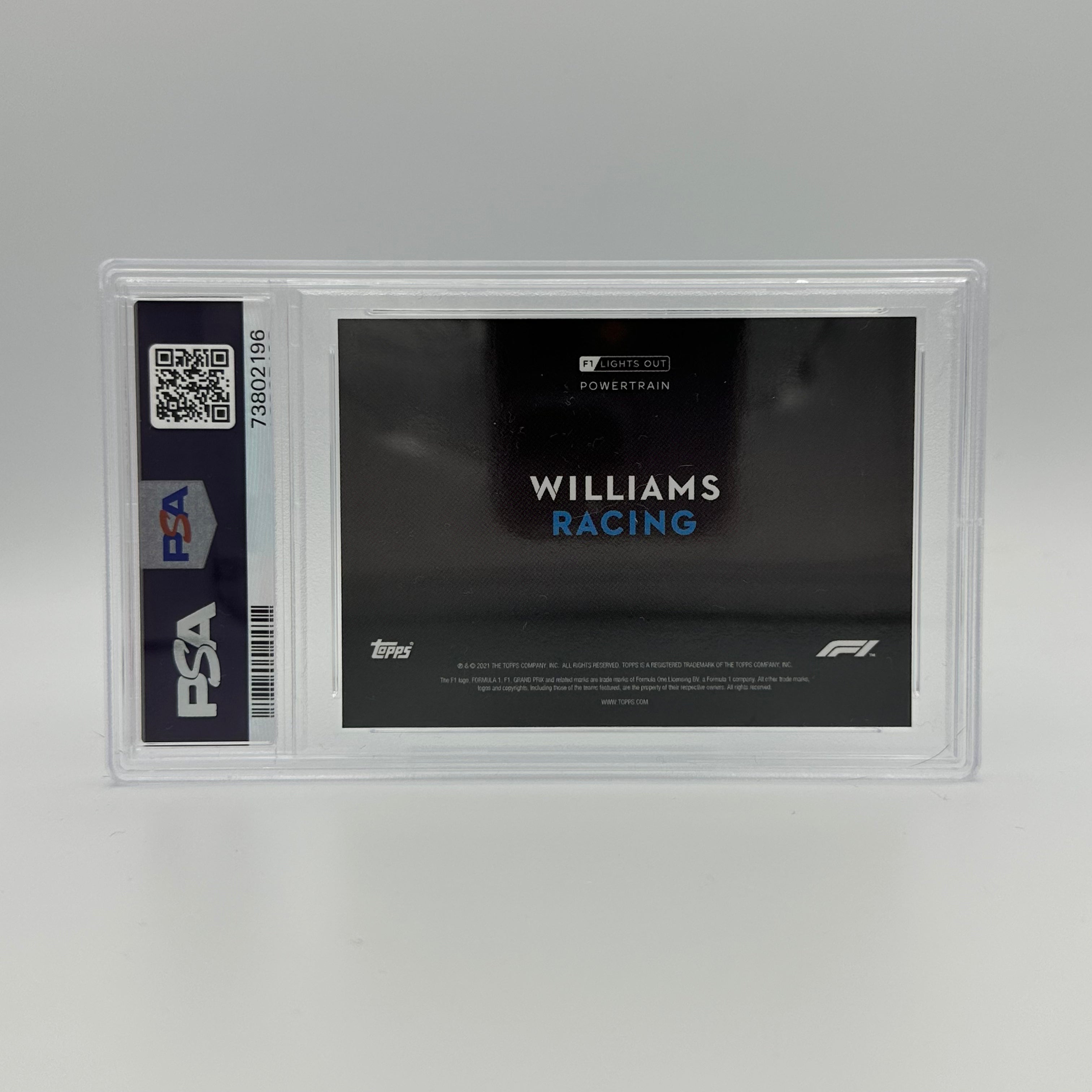 PSA 9 Graded 37/50 Williams Racing Powertrain Aqua Trading Card - Perfect for Collectors, Racing Fans, and Memorabilia Displays