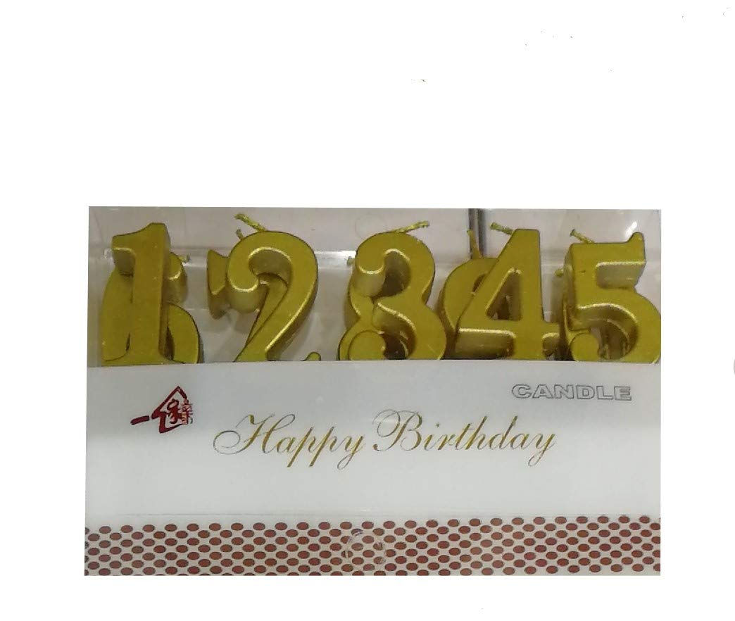 10-Piece Gold Number Birthday Candles Set (0-9) - Metallic Glitter Cake Toppers for Anniversary, Graduation, Wedding & Party Decorations - Perfect for DIY Cakes, Cupcakes & Dessert Displays