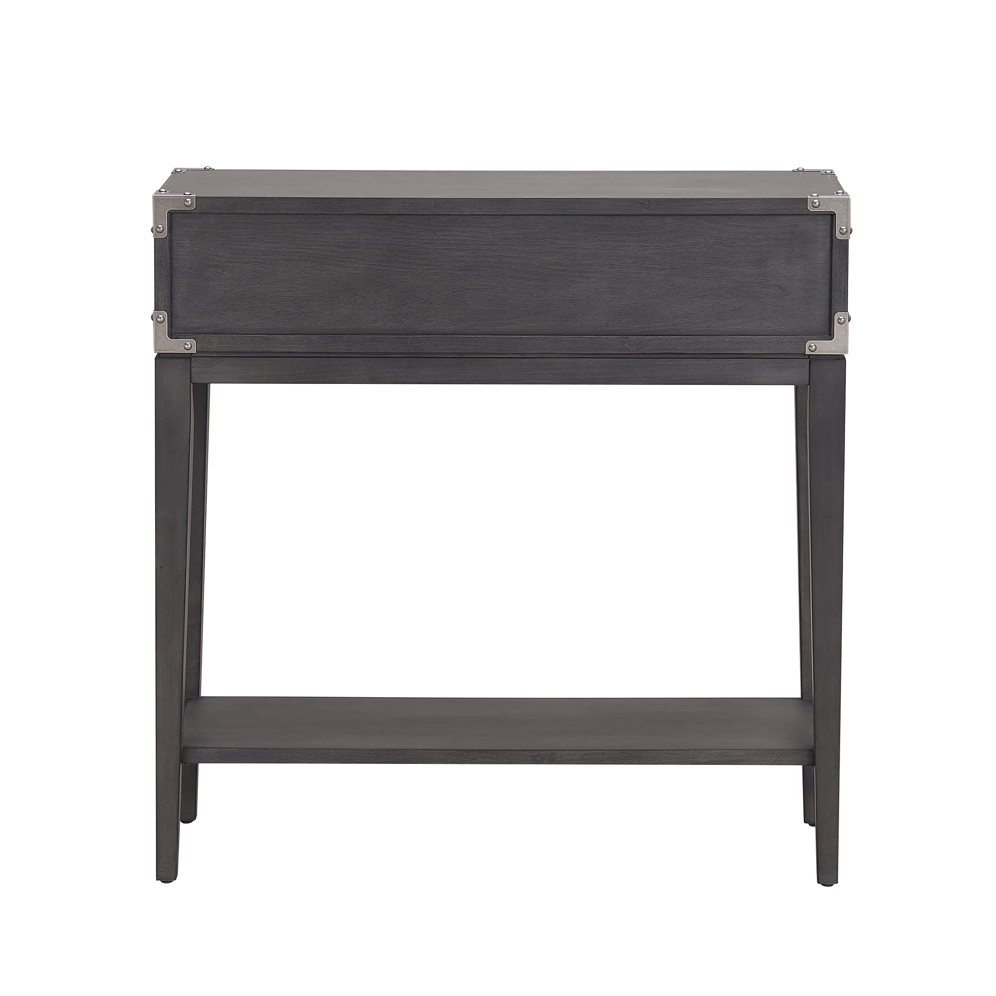 Leick Home Beckett One Drawer Hall Stand with Shelf - Entryway Storage Organizer for Living Room, Hallway & Foyer - Anthracite/Pewter Finish - Perfect for Small Spaces, Keys, Mail & Decor