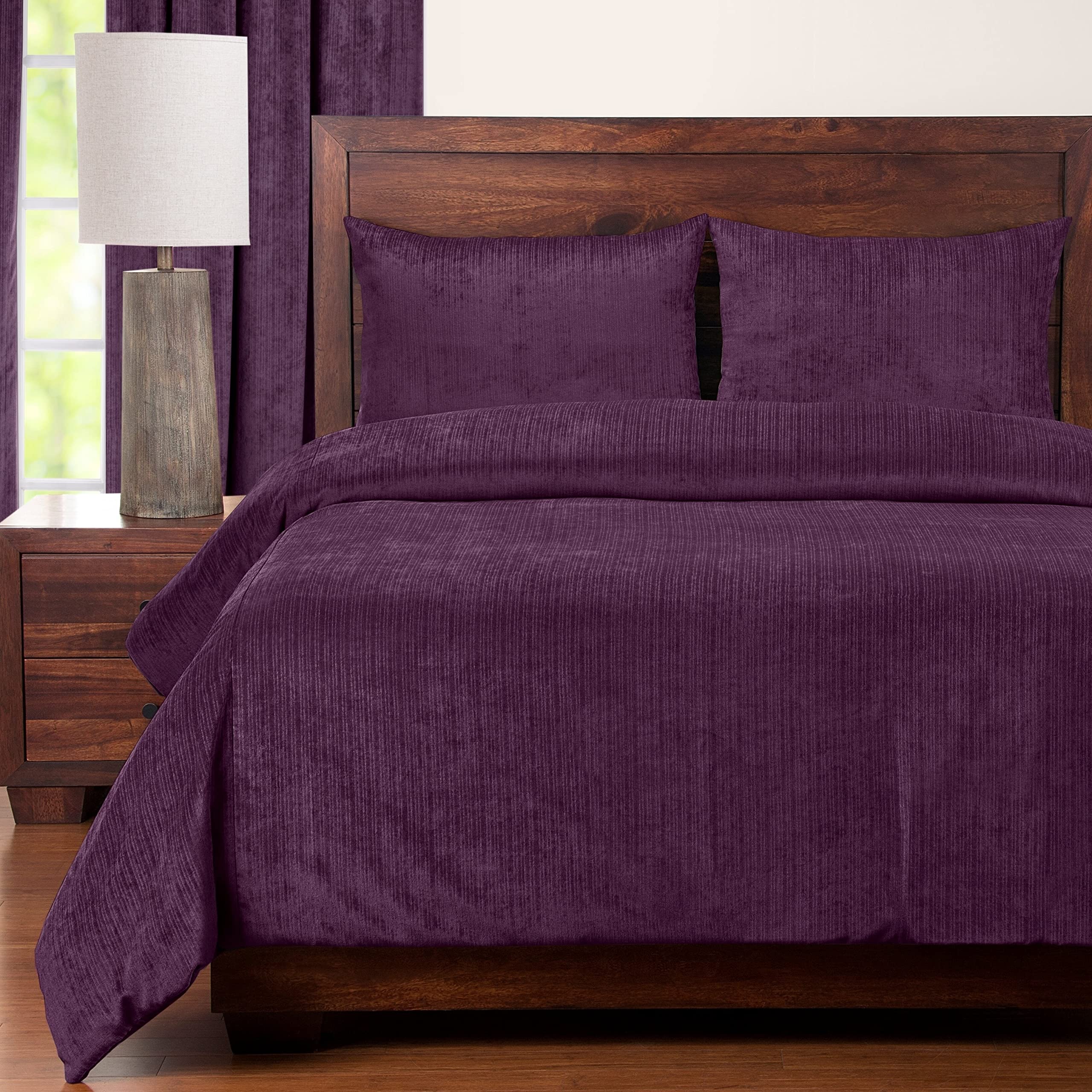 Siscovers Draper Duvet Cover Set - Full Size, Soft Plum Purple Bedding for Cozy Bedroom Decor | Perfect for Master Bedroom, Guest Room & Dorm
