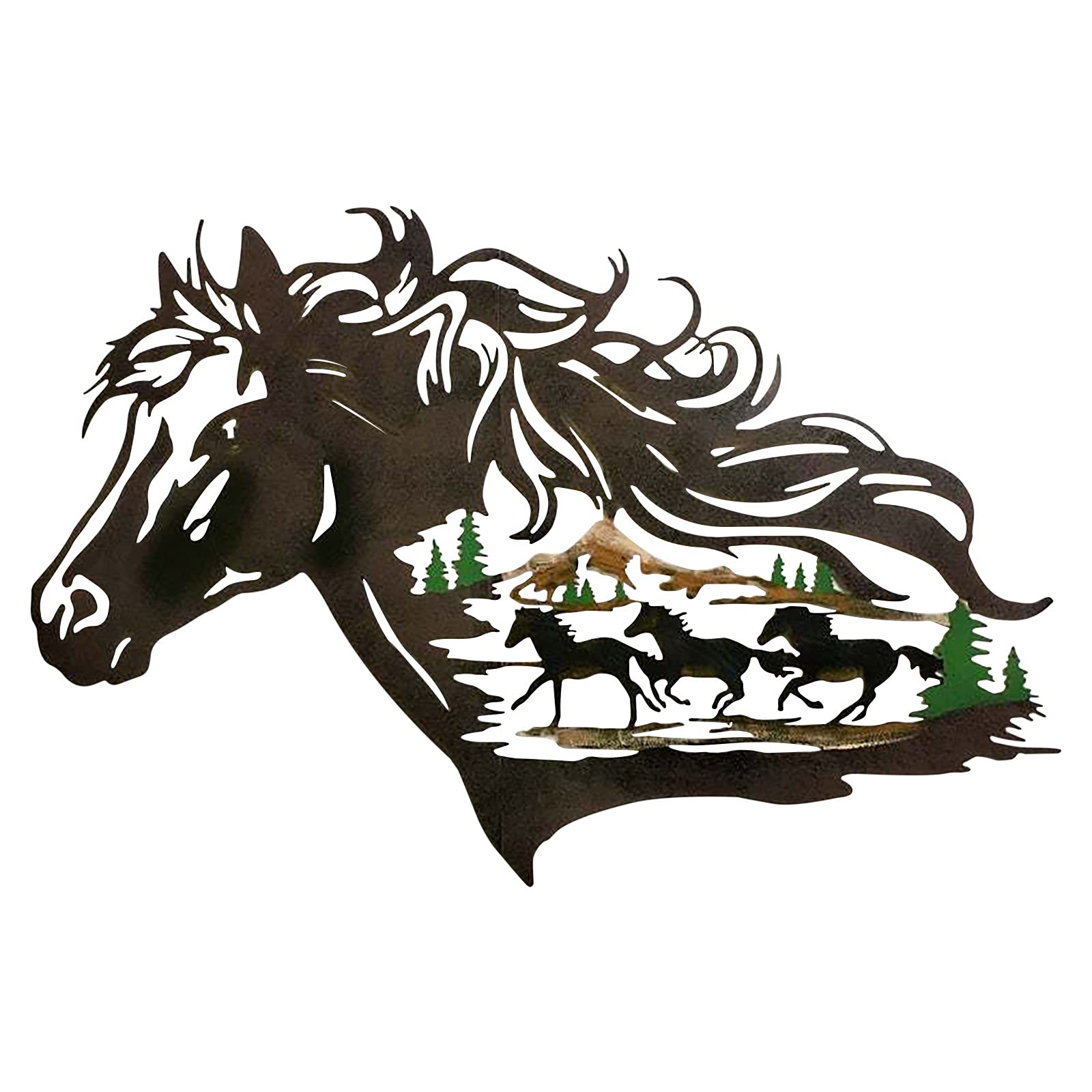 Handmade Western Horse Metal Wall Art Sculpture - Contemporary Animal Decor for Home, Office, Living Room, Pub & Bar - Indoor & Outdoor Wall Mount Decor (Perfect for Western-Themed Spaces & Ranch Style Interiors)