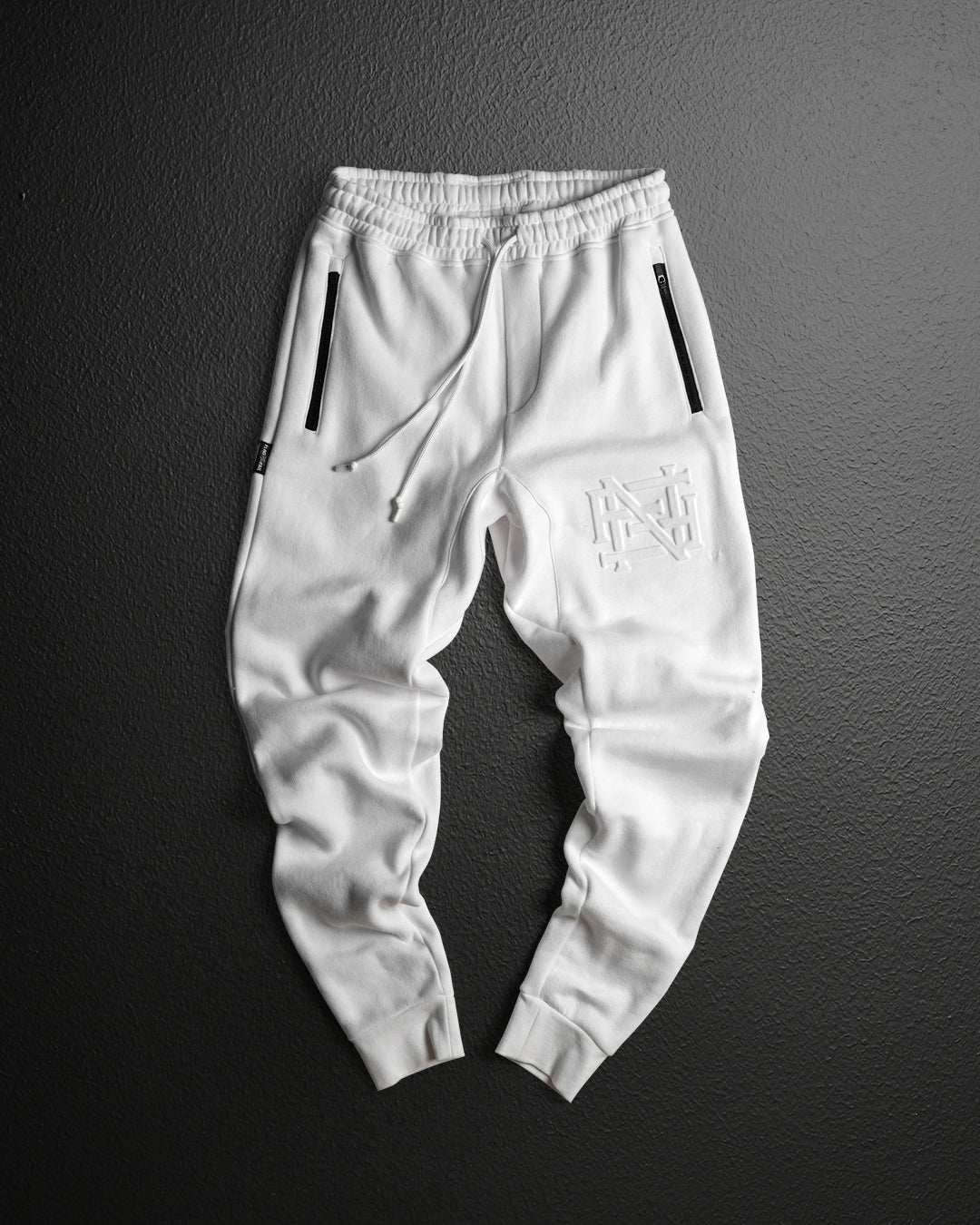 Premium Embroidered Fitted Joggers for Women - Soft White Lounge Pants - Perfect for Yoga, Running & Casual Wear