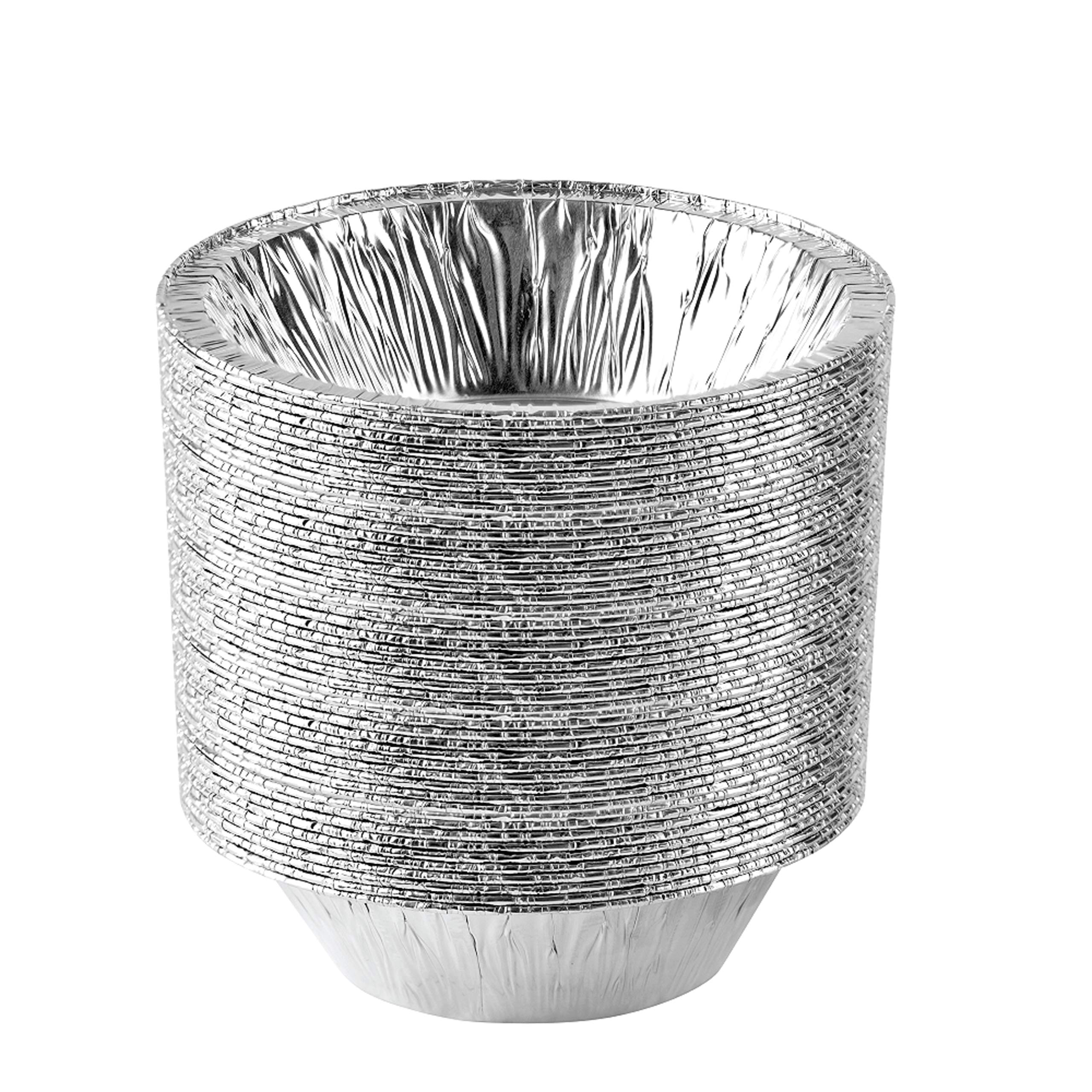 PLASTICPRO 6-Inch Round Disposable Aluminum Foil Cake Pans - Oven & Freezer Safe Baking Pans for Cakes, Cupcakes, Pies & Desserts - Perfect for Baking, Cooking, Food Storage, Roasting & Reheating - Pack of 50 - Ideal for Home Baking, Party Catering & Restaurant Use