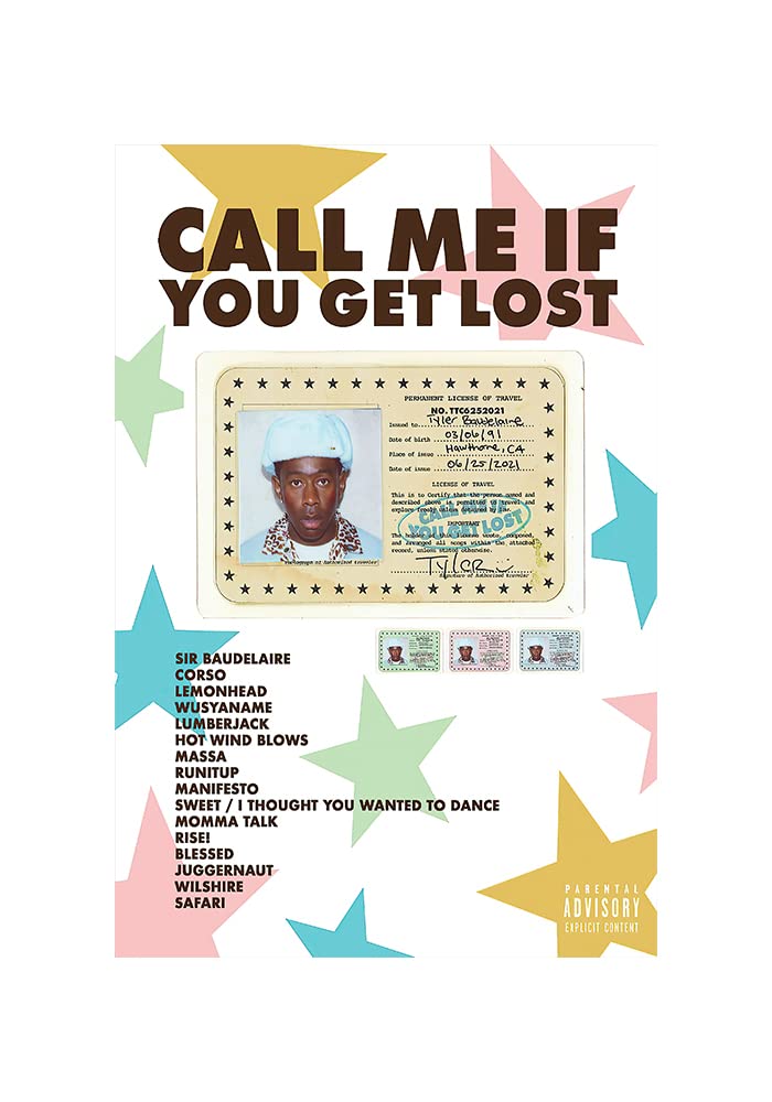 Tyler The Cure Poster - Call Me If You Get Lost Music Album Wall Art - 16x24 Inch Unframed Aesthetic Room Decor for Bedroom, Living Room & Office