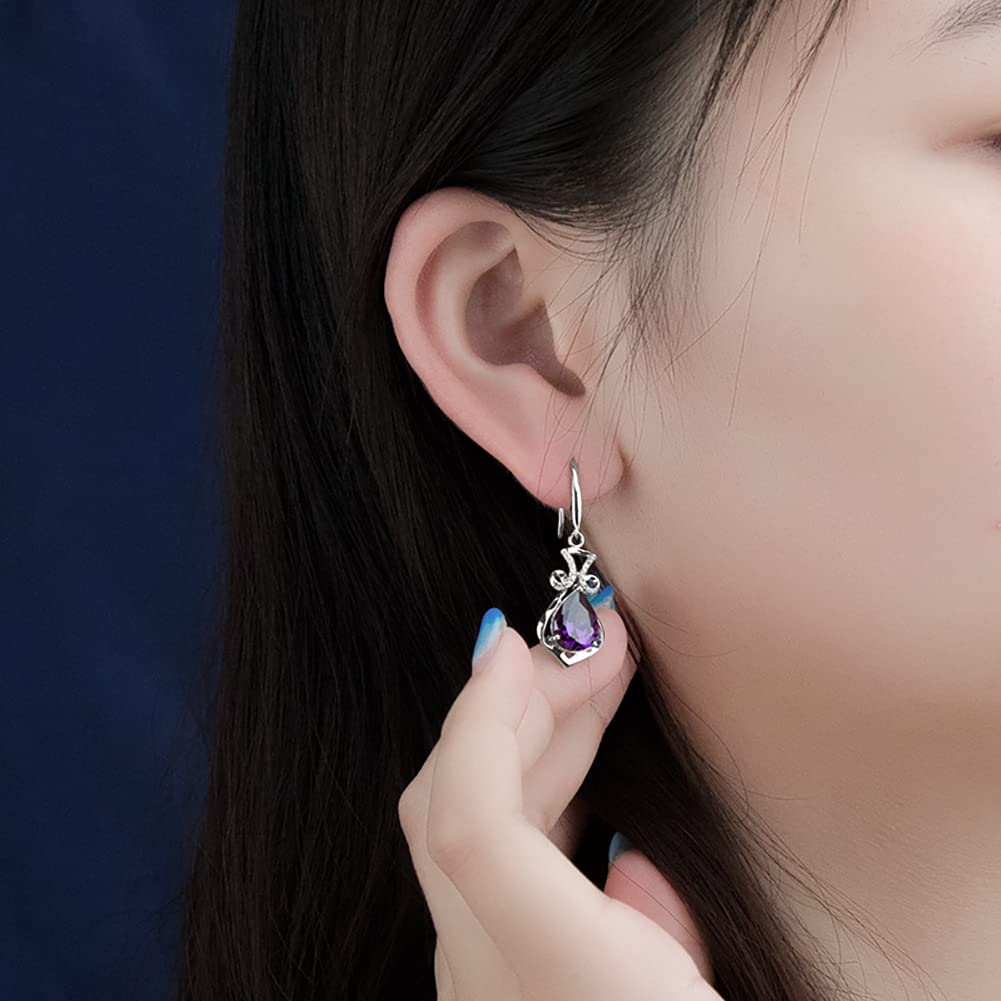 925 Sterling Silver Dangle Earrings for Women - Trendy Shiny Cubic Zirconia Drop Earrings | Perfect Gift for Birthday, Anniversary & Special Occasions