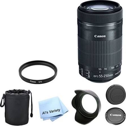 Canon EF-S 55-250mm f/4-5.6 IS STM Telephoto Zoom Lens with Carrying Case & Lens Hood - Perfect for Wildlife, Sports & Travel Photography