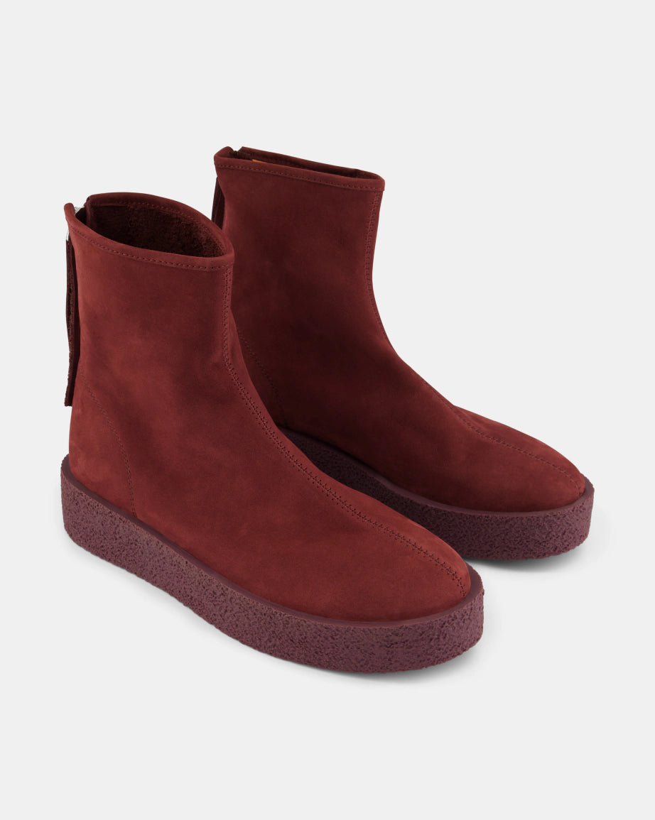 Premium Leather Shadow Boots with Cherry Suede Accents - Stylish Ankle Boots for Women, Perfect for Fall Fashion, Date Nights & Office Wear
