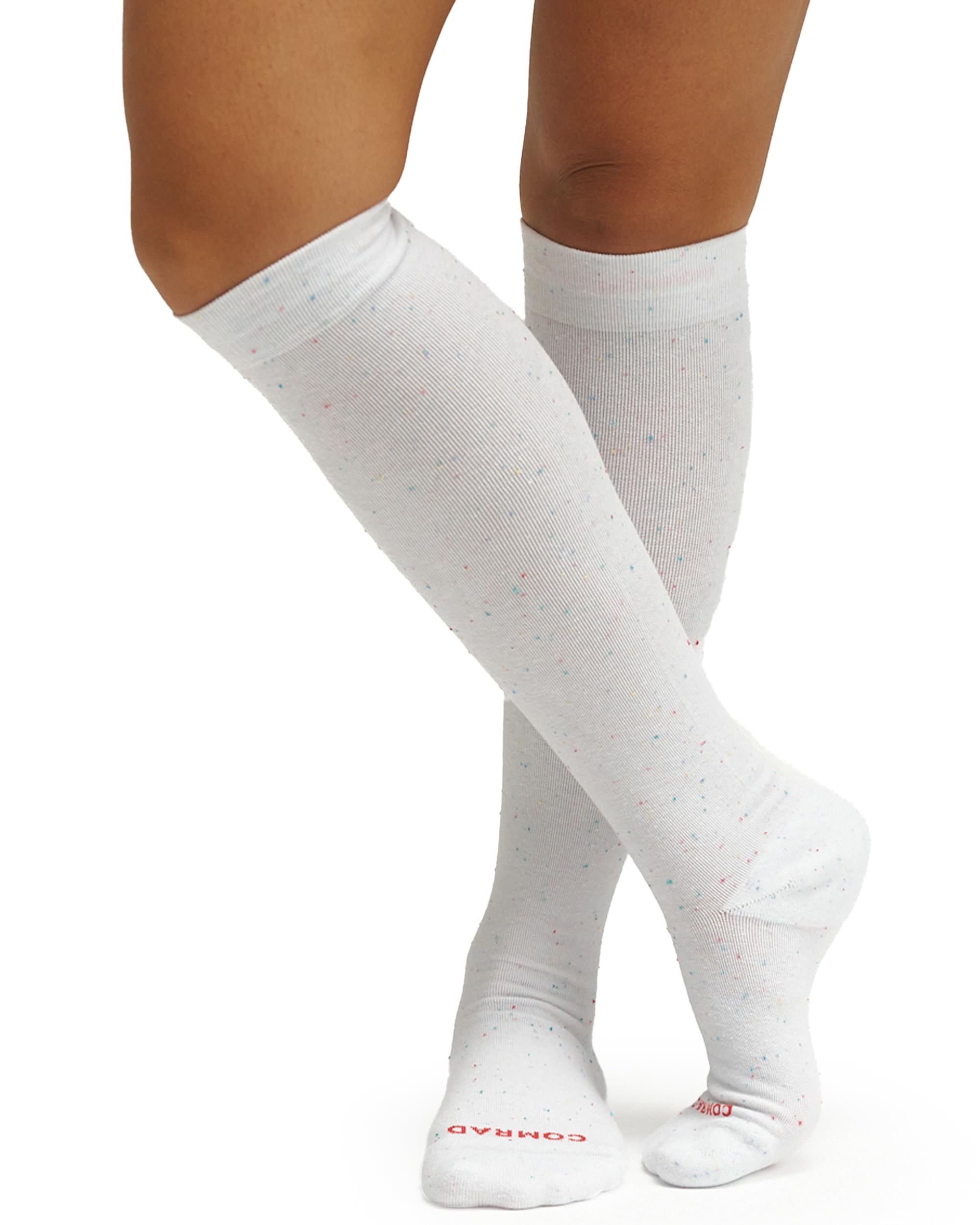 Comrad Recycled Cotton Knee High Compression Socks 15-20mmHg - Soft Breathable Support Socks for Men & Women - Perfect for Running, Travel & Circulation Support