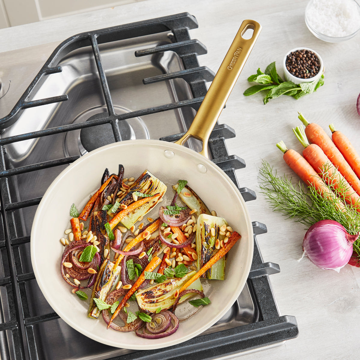 Premium Reserve Ceramic Nonstick 10-Piece Cookware Set - Dove Gray | Eco-Friendly Non-Toxic Pots & Pans Set for Healthy Cooking | Perfect for Frying, Sautéing, Boiling & Baking
