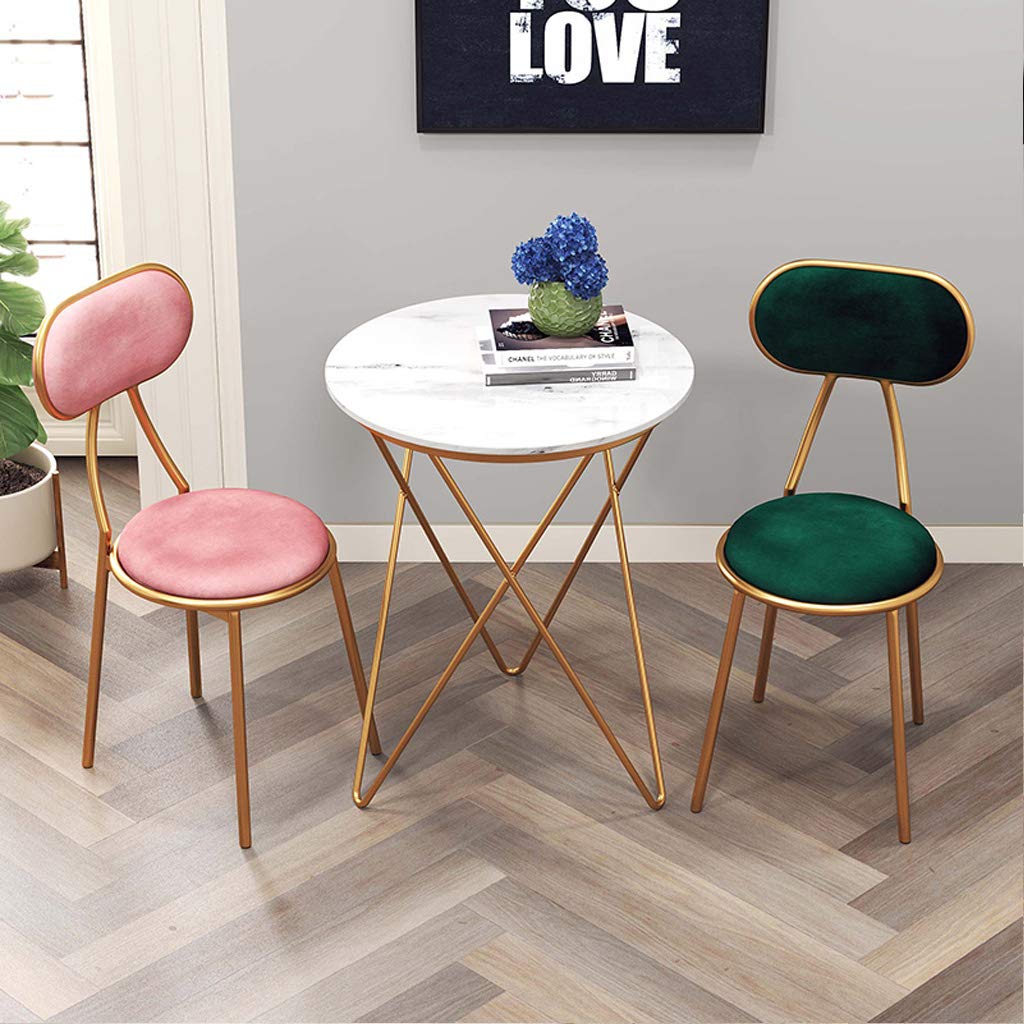 Modern Bar Stools with Backrest & Footrest - Gold Metal Legs & Velvet Upholstery for Kitchen, Pub, Bar, Bistro - Counter Height Dining Chairs in Green | Perfect for Home Kitchen Island, Breakfast Nook & Commercial Bar Seating