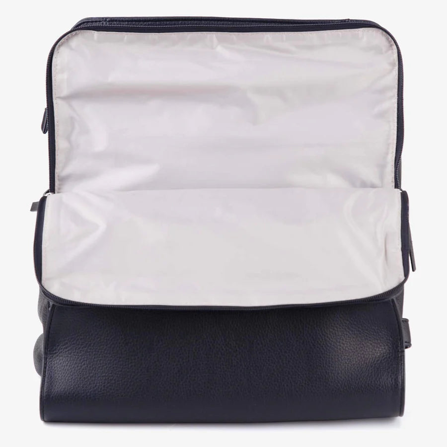 Vanchi Vegan Leather Emmy Backpack Diaper Bag - Stylish & Spacious Black Baby Bag for Moms - Perfect for Travel, Shopping & Daily Use
