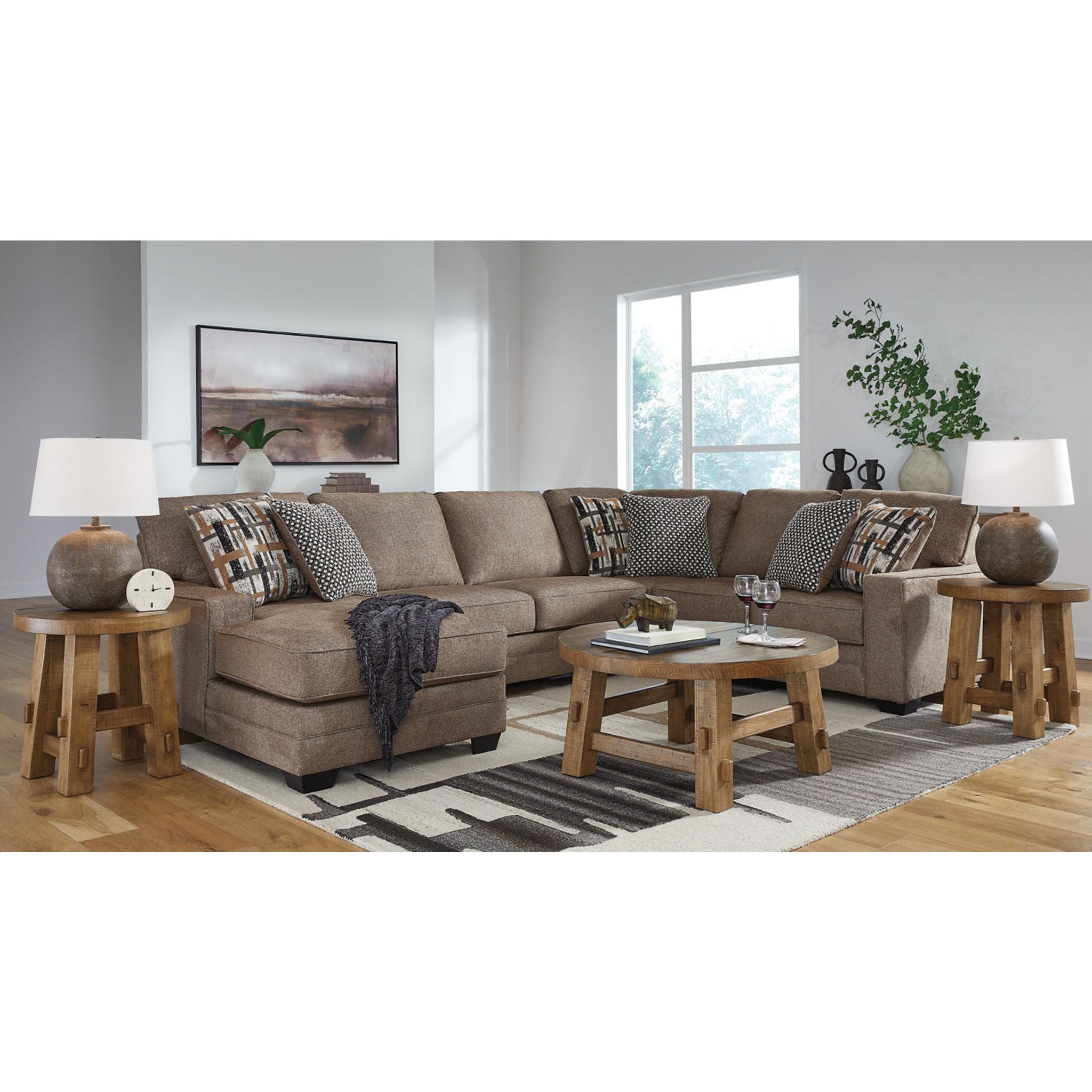 Cannonbrook 3-Piece Sectional Sofa with Chaise Lounge - Modern L-Shaped Couch for Living Room, Family Room & Apartment