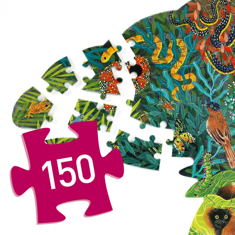 Chameleon 150pc Art Puzzle for Kids | Creative Educational Toy by Djeco | Perfect for Family Game Night & Classroom Activities