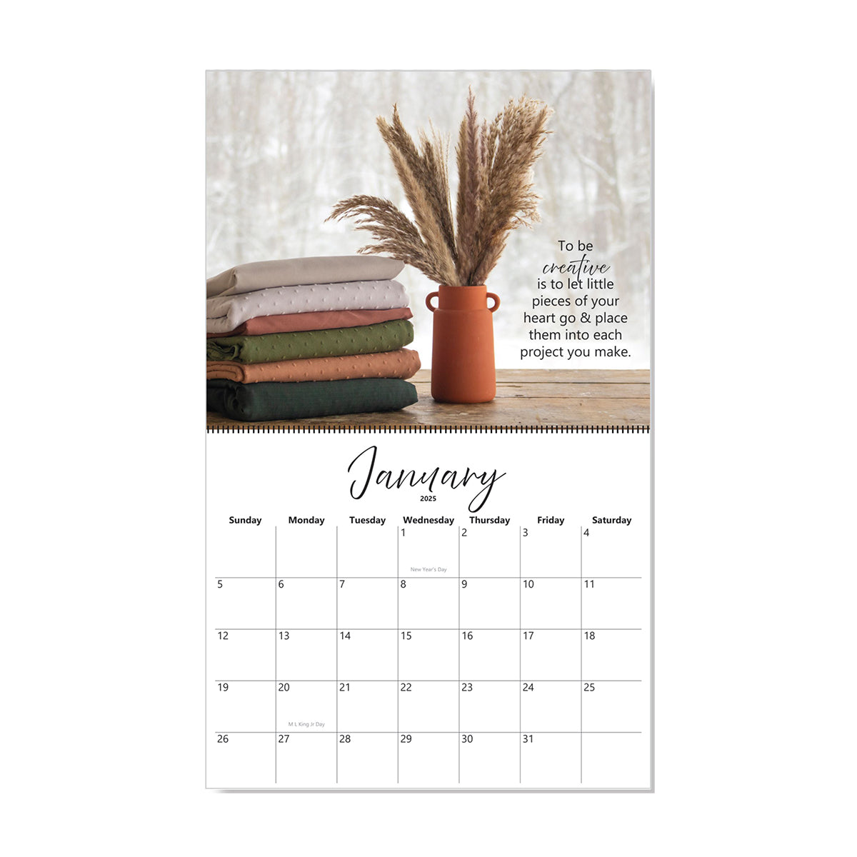 2025 12-Month Sewing Theme Wall Calendar - Perfect for Craft Rooms, Sewing Studios & DIY Enthusiasts - CH2400