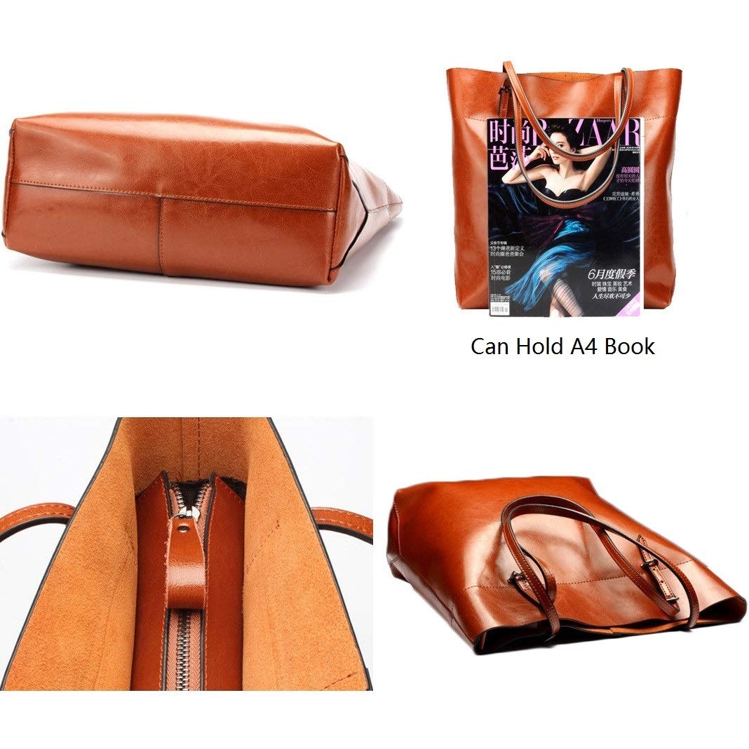Genuine Leather Women's Tote Bag - Classic Stylish Shoulder Handbag Purse for Work, Travel & Everyday Use | JIUFENG